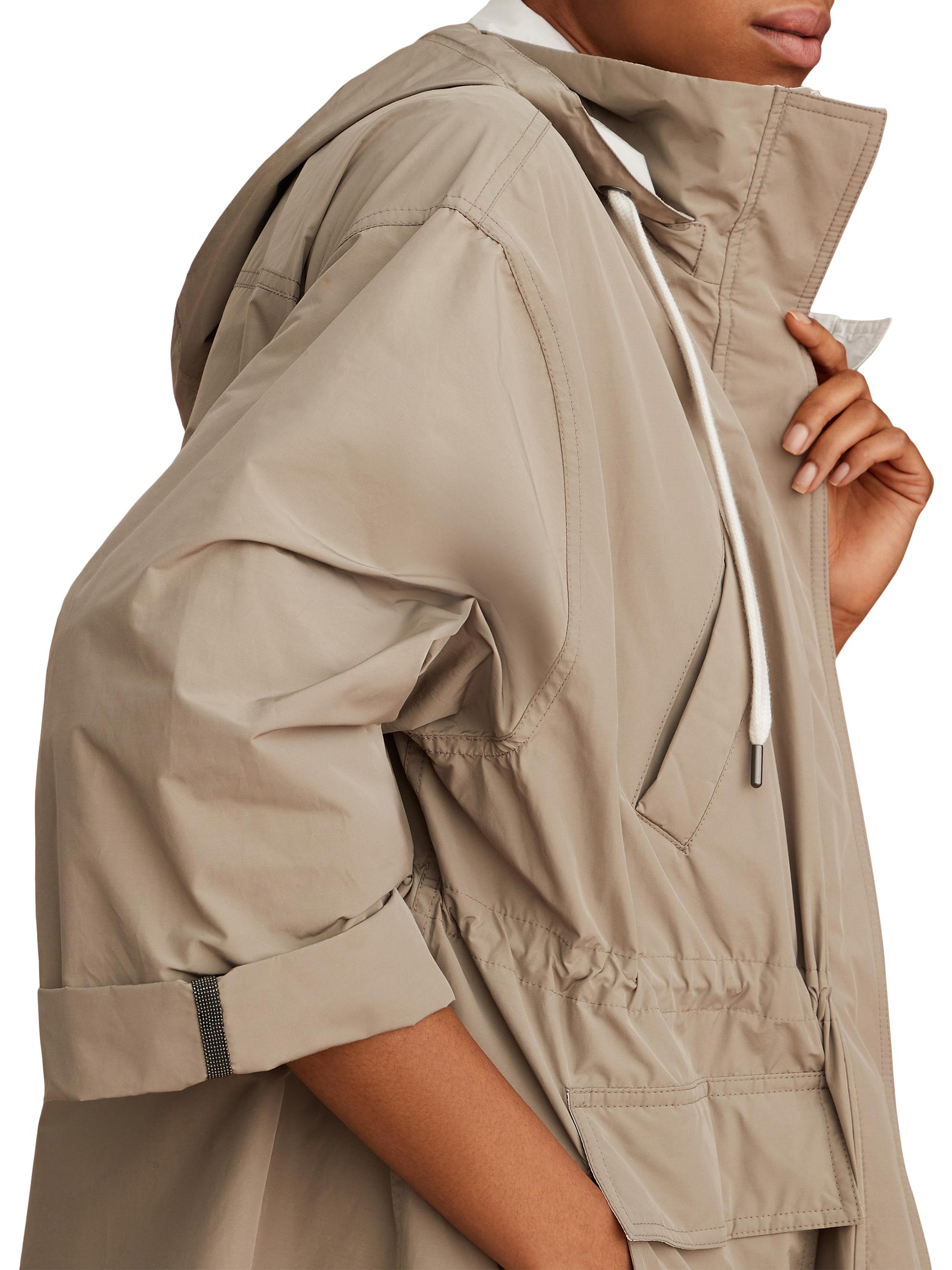 Shop Brunello Cucinelli Water Resistant Taffeta Hooded Outerwear 
