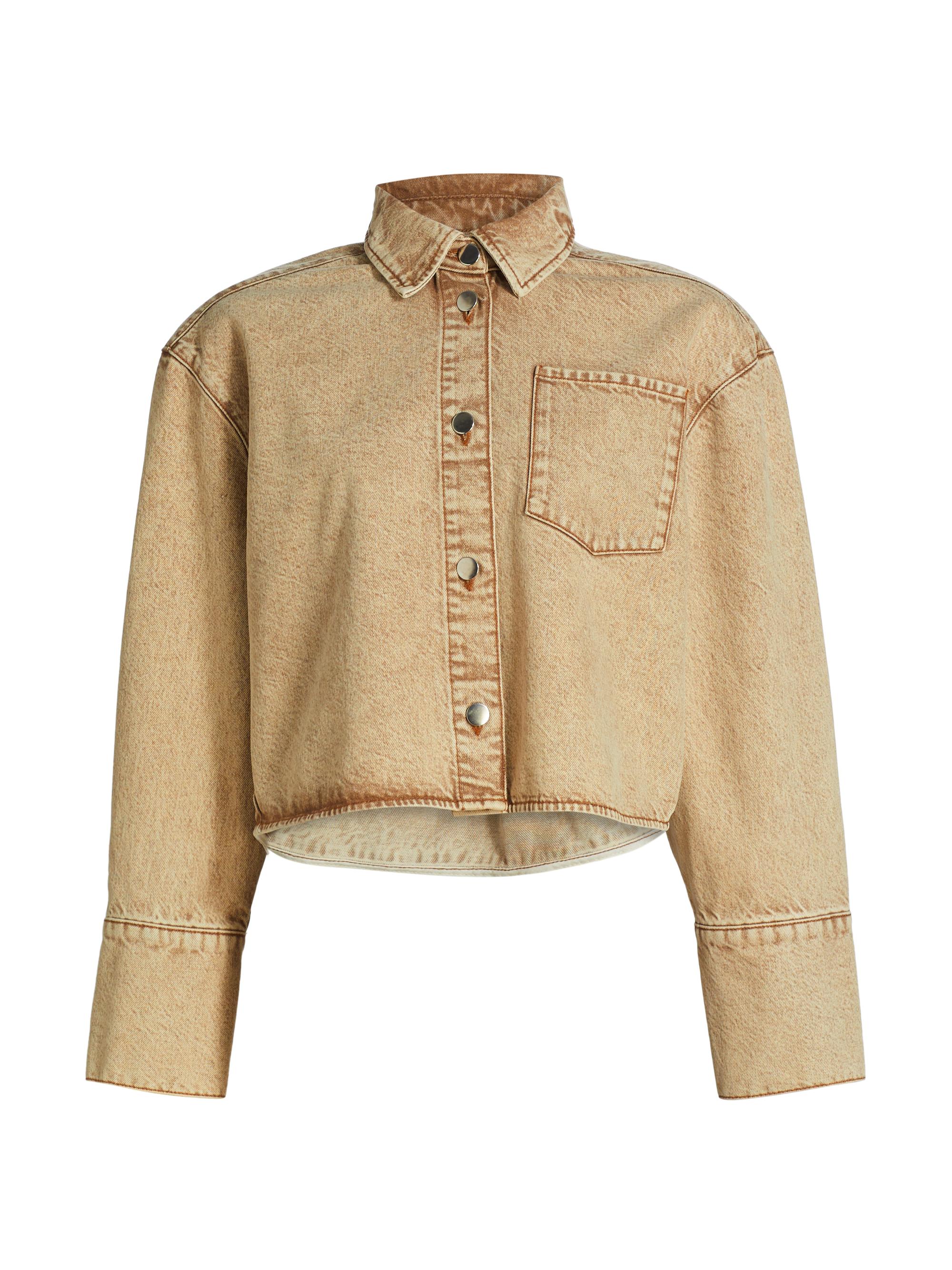 Remain Birger Christensen Women's Denim Button-Front Crop Shirt - Pure Cashmere