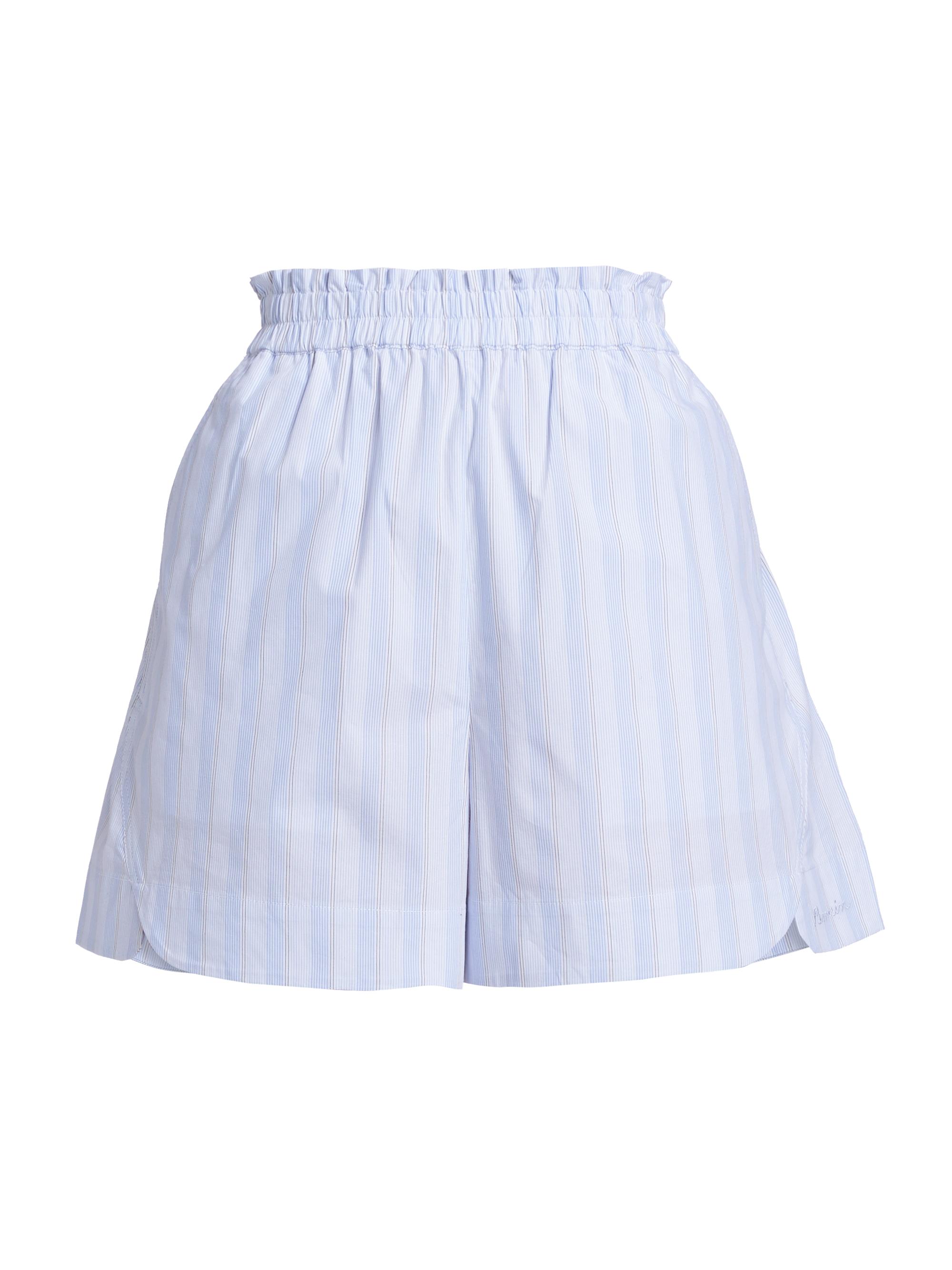 Remain Birger Christensen Women's Striped Cotton Boxer-Style Shorts - Grapemist Comb