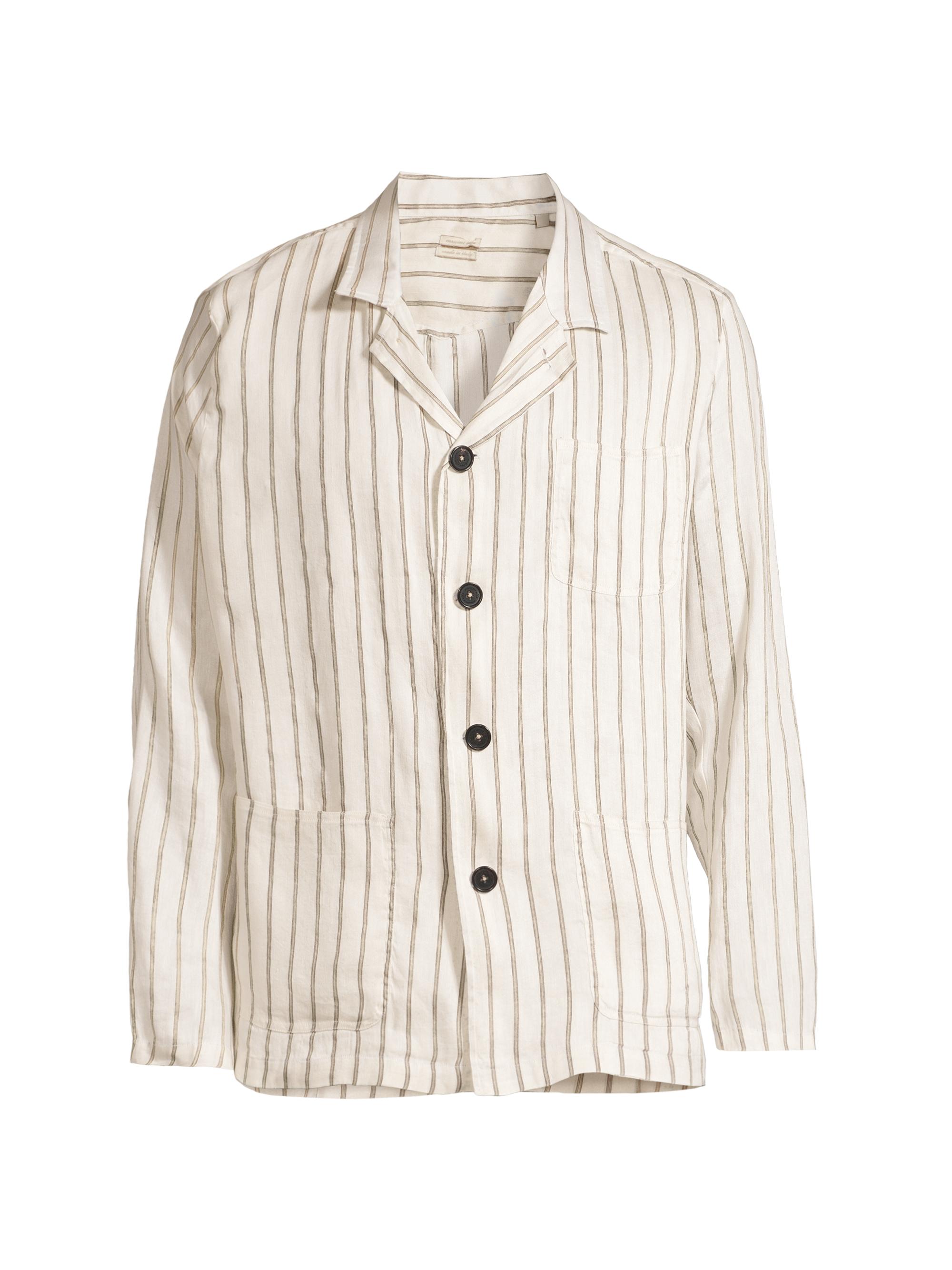 Massimo Alba Men's Florida Striped Silk-Blend Shirt Jacket - Summer Sand