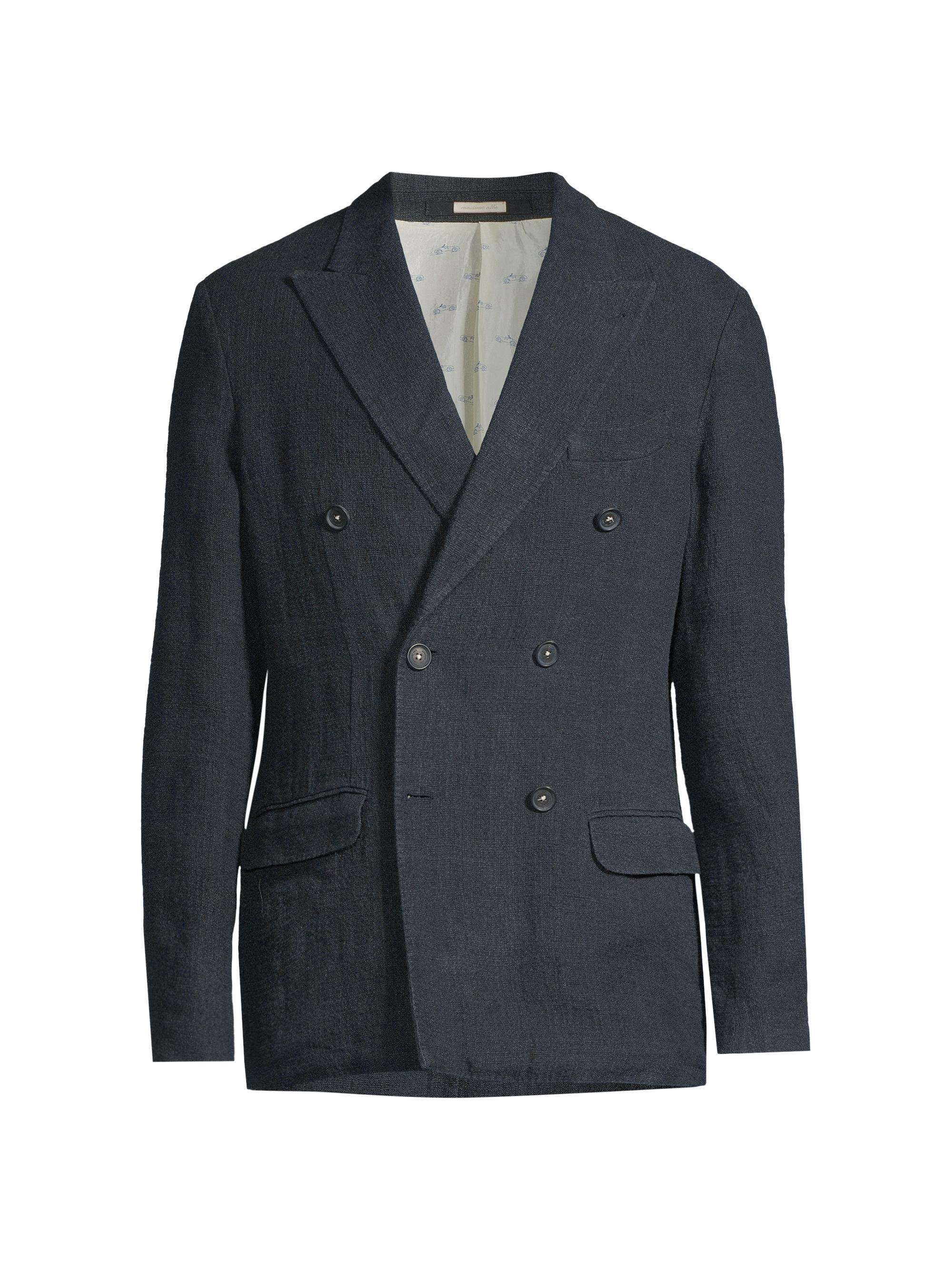 Massimo Alba Men's Monster Linen Double-Breasted Blazer - Dark Blue