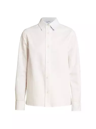 Stretch Cotton Poplin Button-Up Shirt