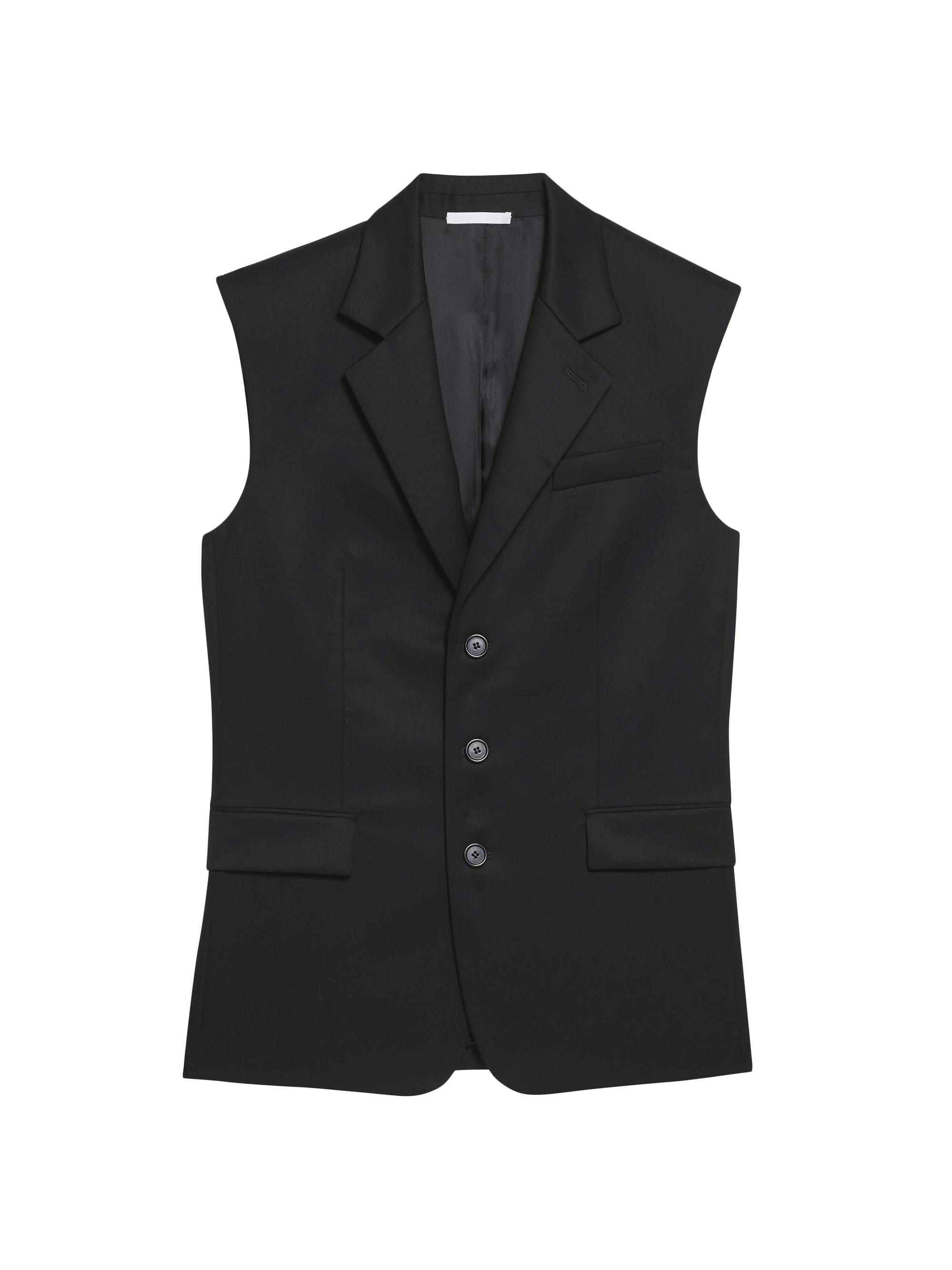 Helmut Lang Men's Wool Notch-Lapel Vest - Black