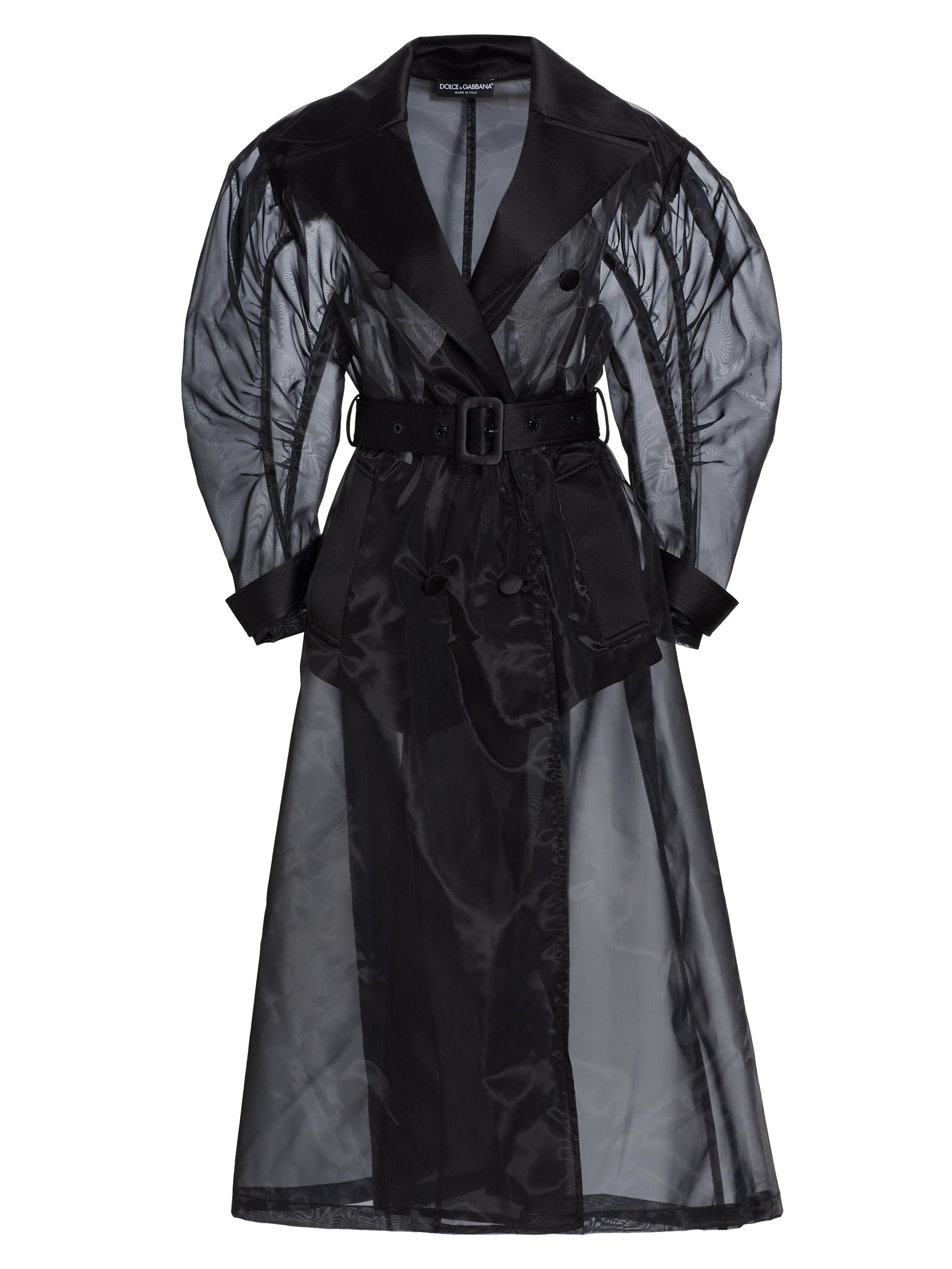 Dolce & Gabbana Women's Organza Nylon Puff-Sleeve Coat - Nero