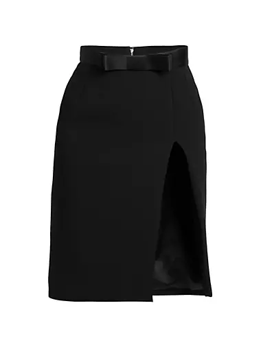 Wool-Blend Bow Skirt