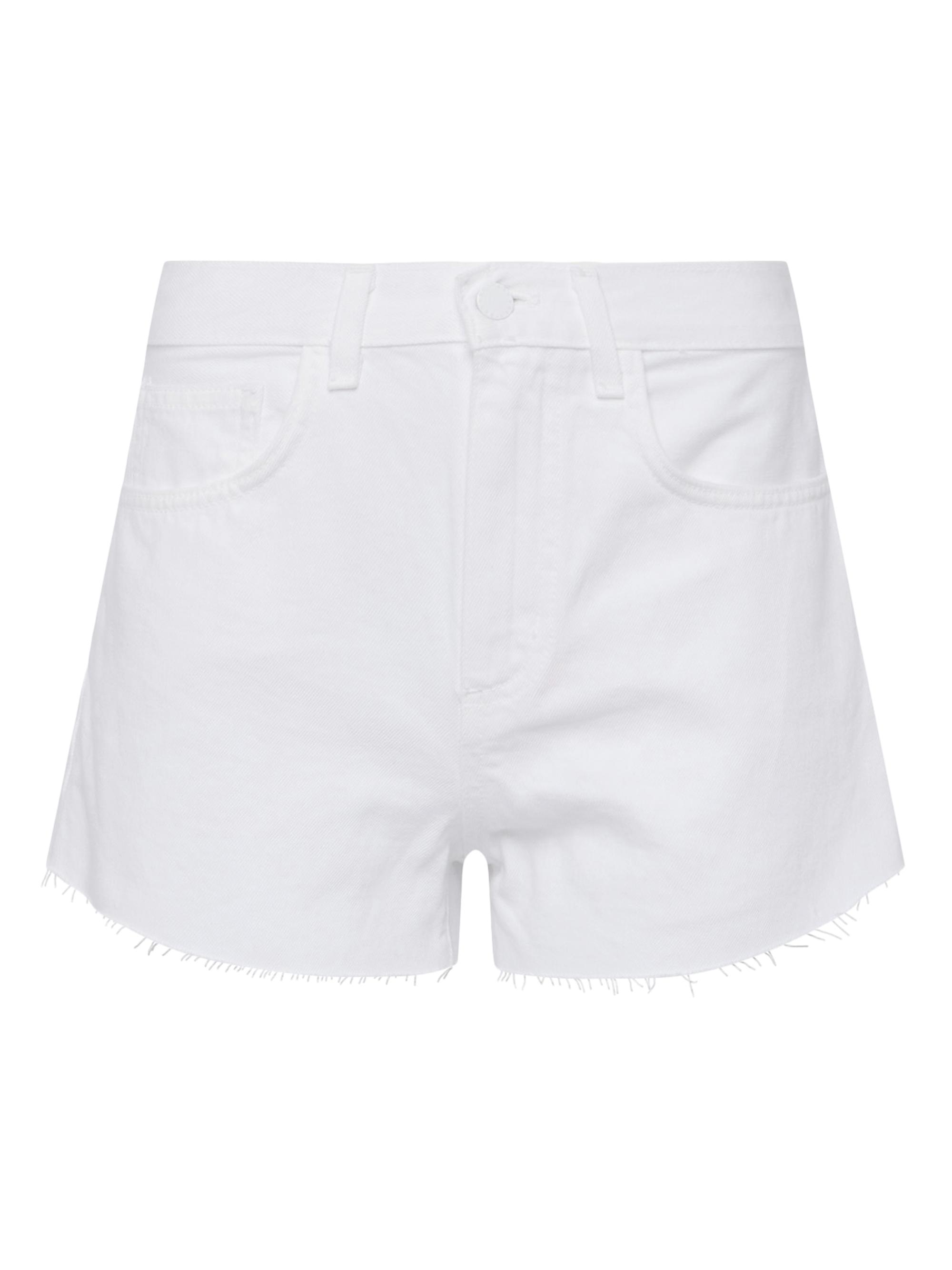 L'AGENCE Women's Beck High-Rise Denim Shorts - Blanc