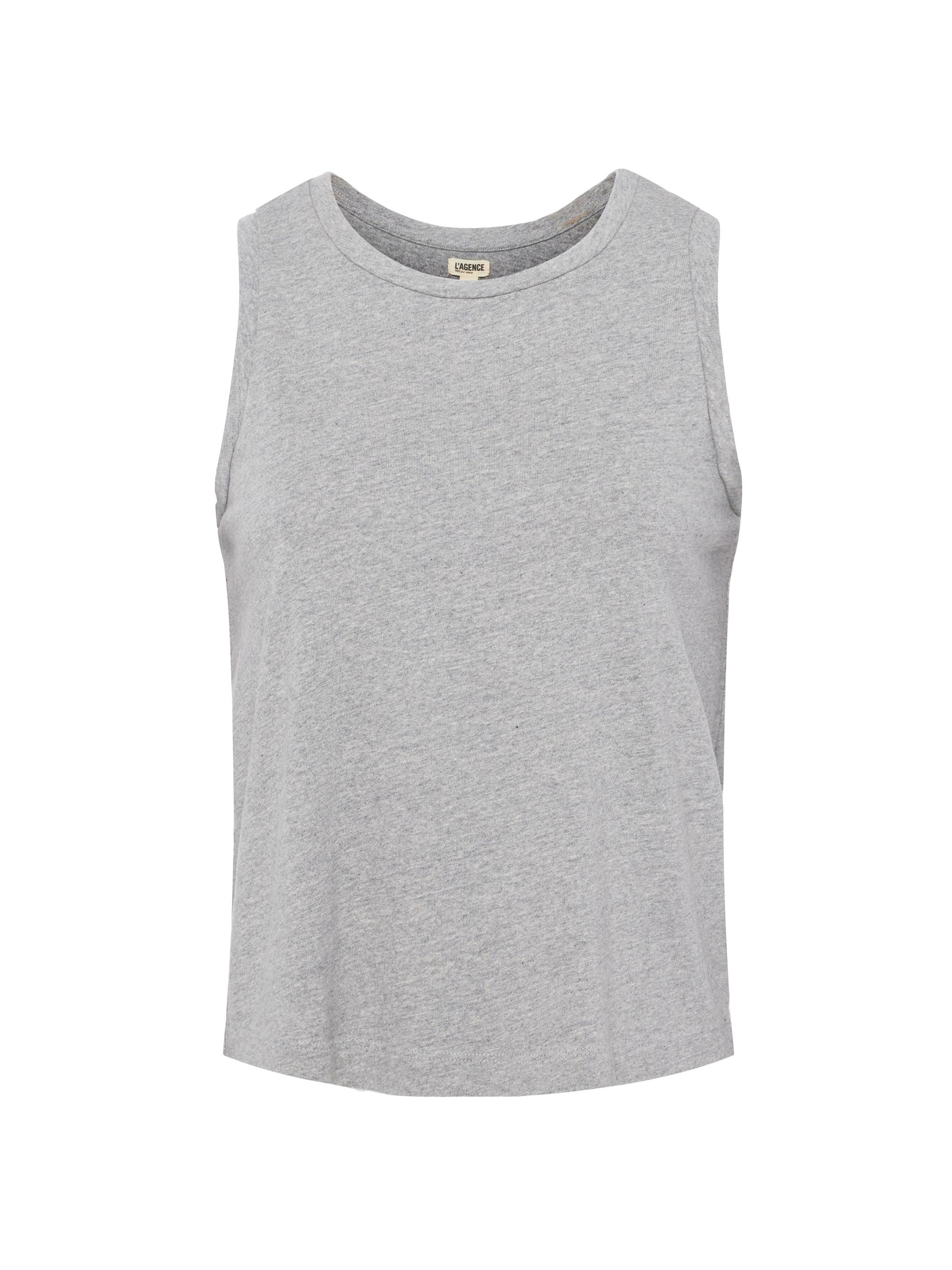 L'AGENCE Women's Mikaela Cotton Tank - Heather Grey