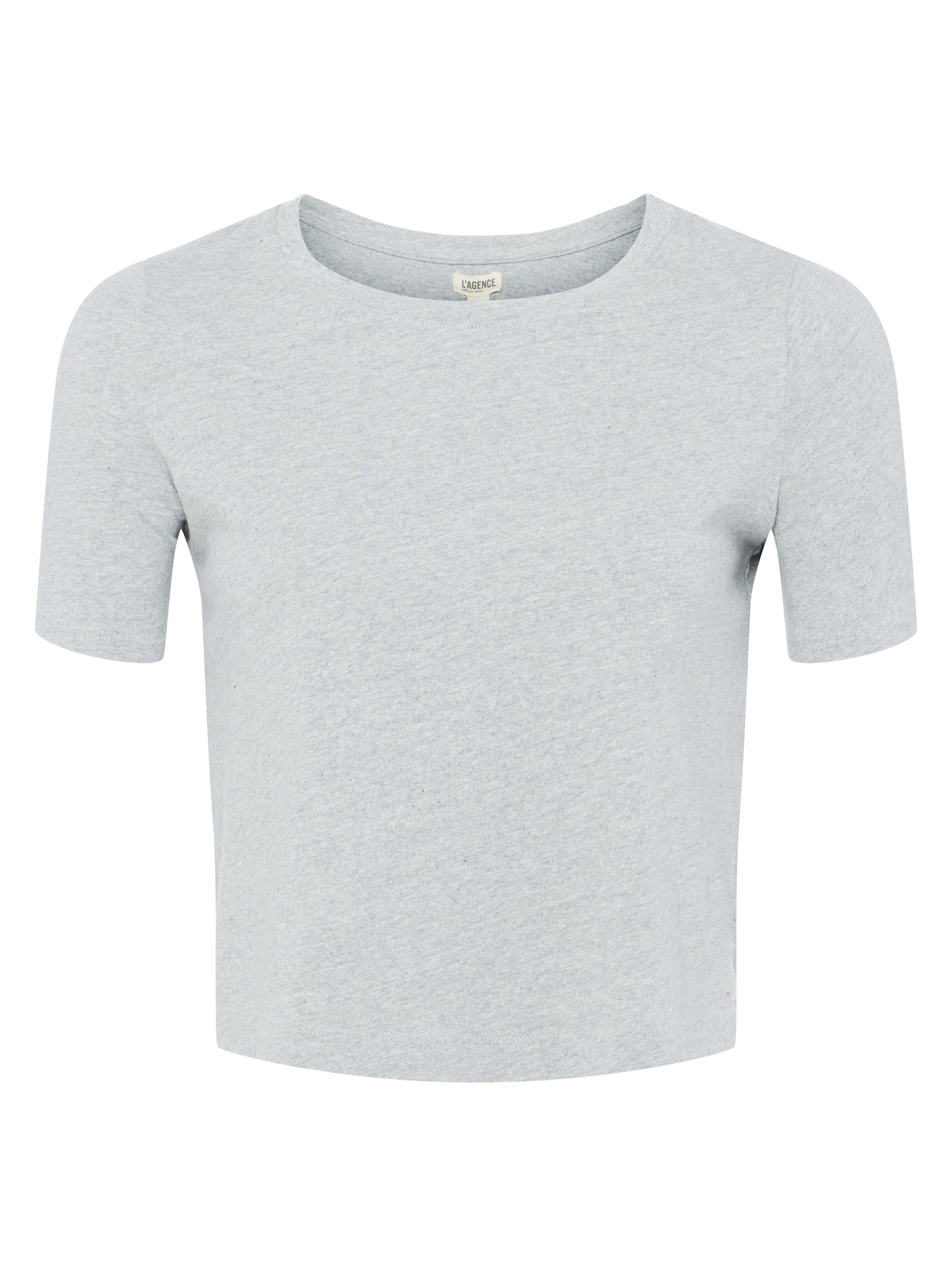 L'AGENCE Women's Donna Cropped T-Shirt - Heather Grey