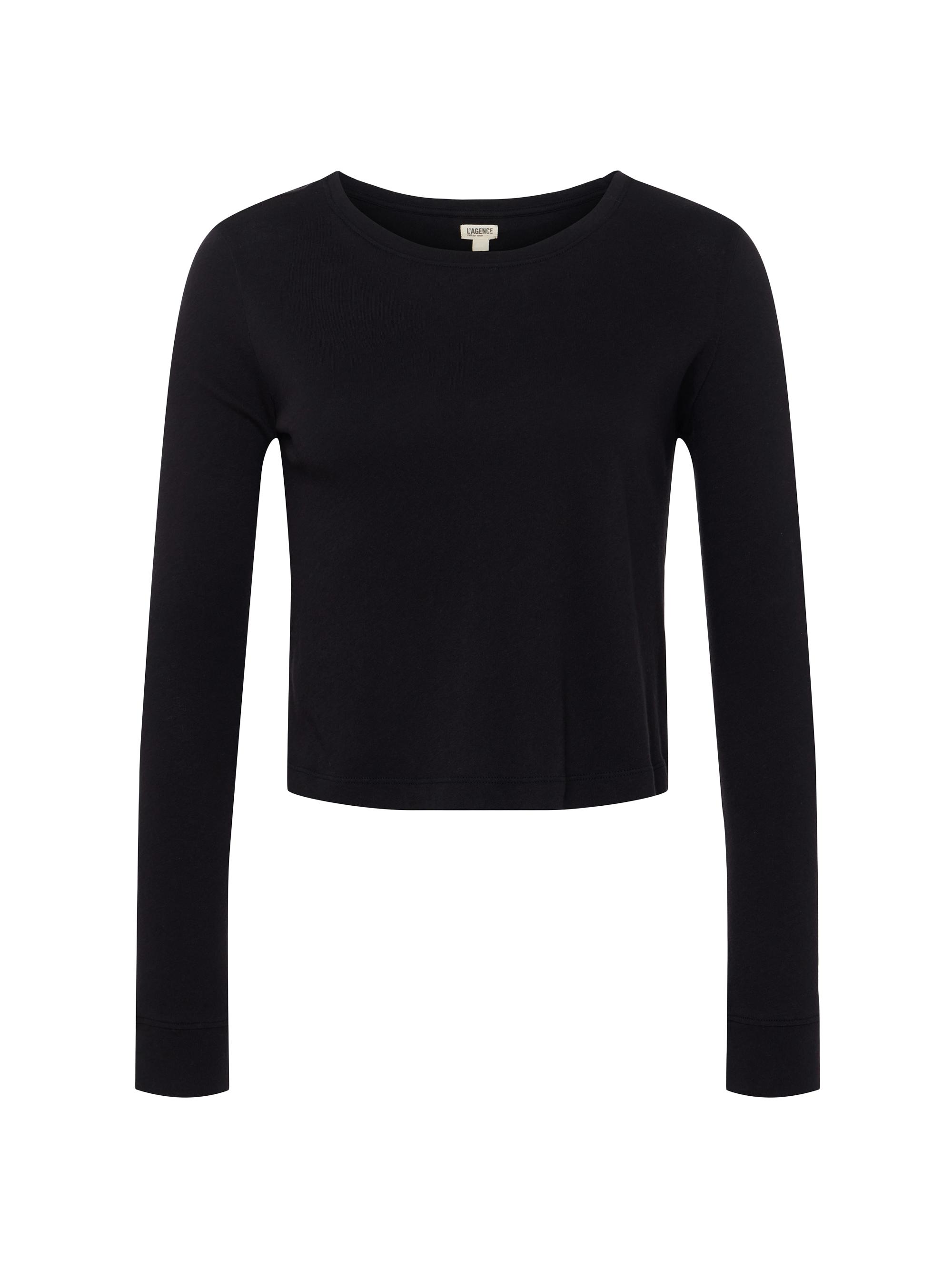 L'AGENCE Women's Benny Long-Sleeve Cropped T-Shirt - White