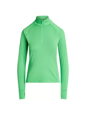 RLX Ralph Lauren Women's Performance Long-Sleeve Quarter-Zip Sweater - Course Green
