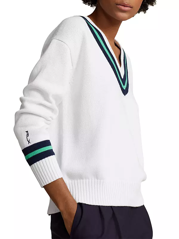 Shop RLX Ralph Lauren Cricket Striped Cotton Sweater