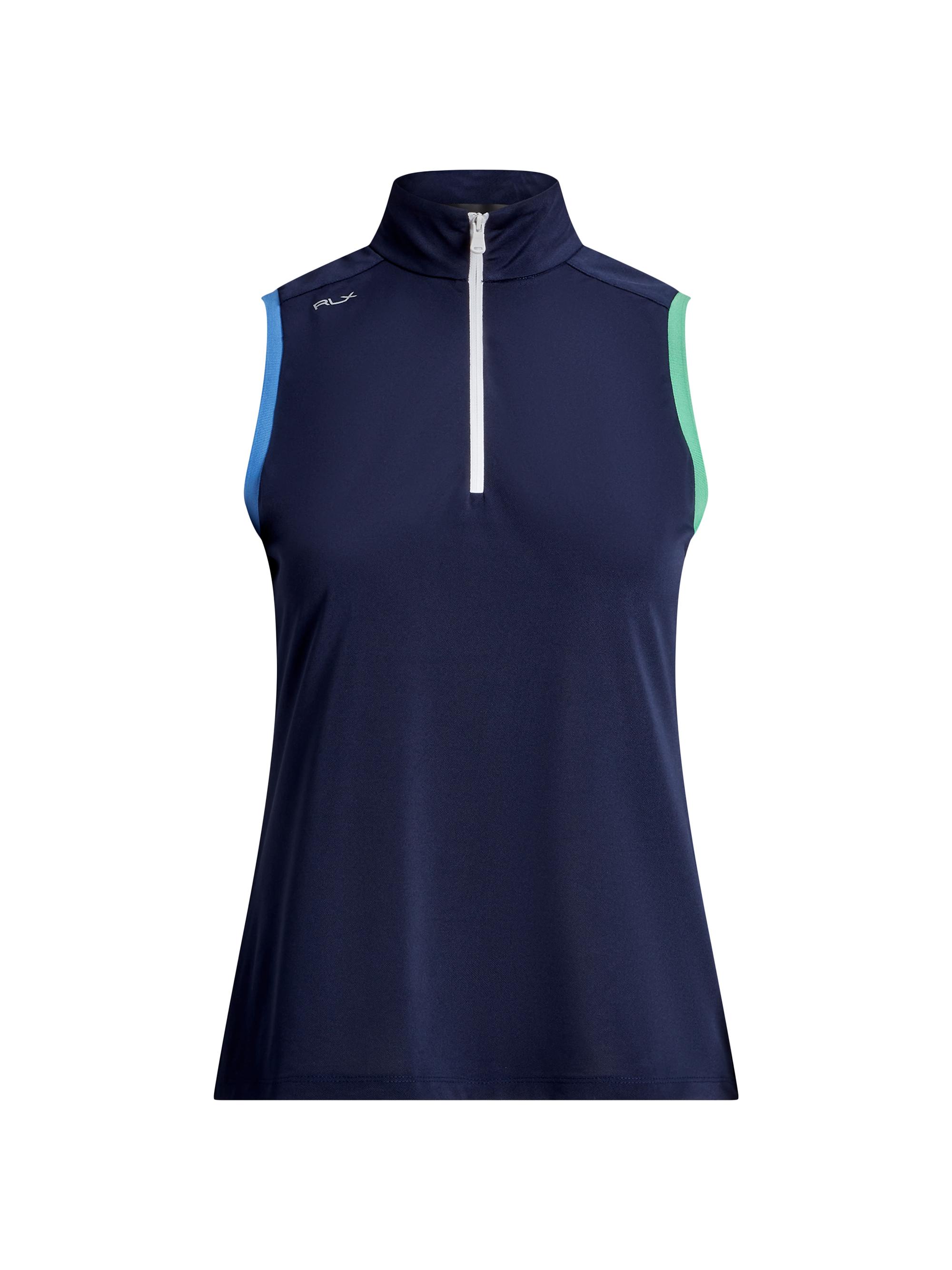 RLX Ralph Lauren Women's Quarter-Zip Sleeveless Polo Top - Navy