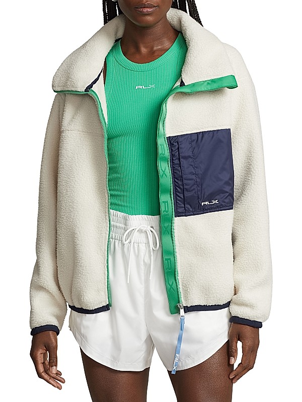 Shop RLX Ralph Lauren Ripstop Colorblocked Fleece Jacket Shop RLX Ralph Lauren Ripstop Colorblocked Fleece Jacket