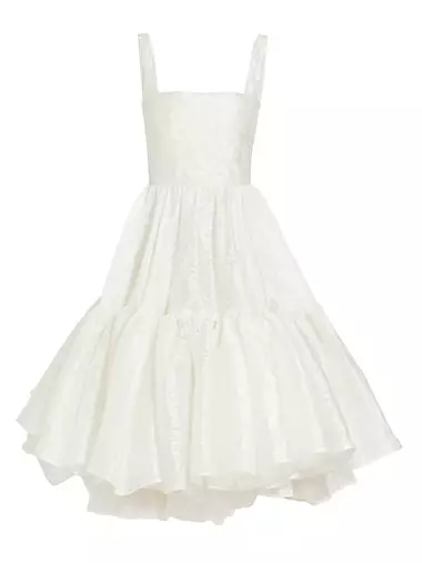 Tiara Cotton-Blend Fit & Flare Midi-Dress