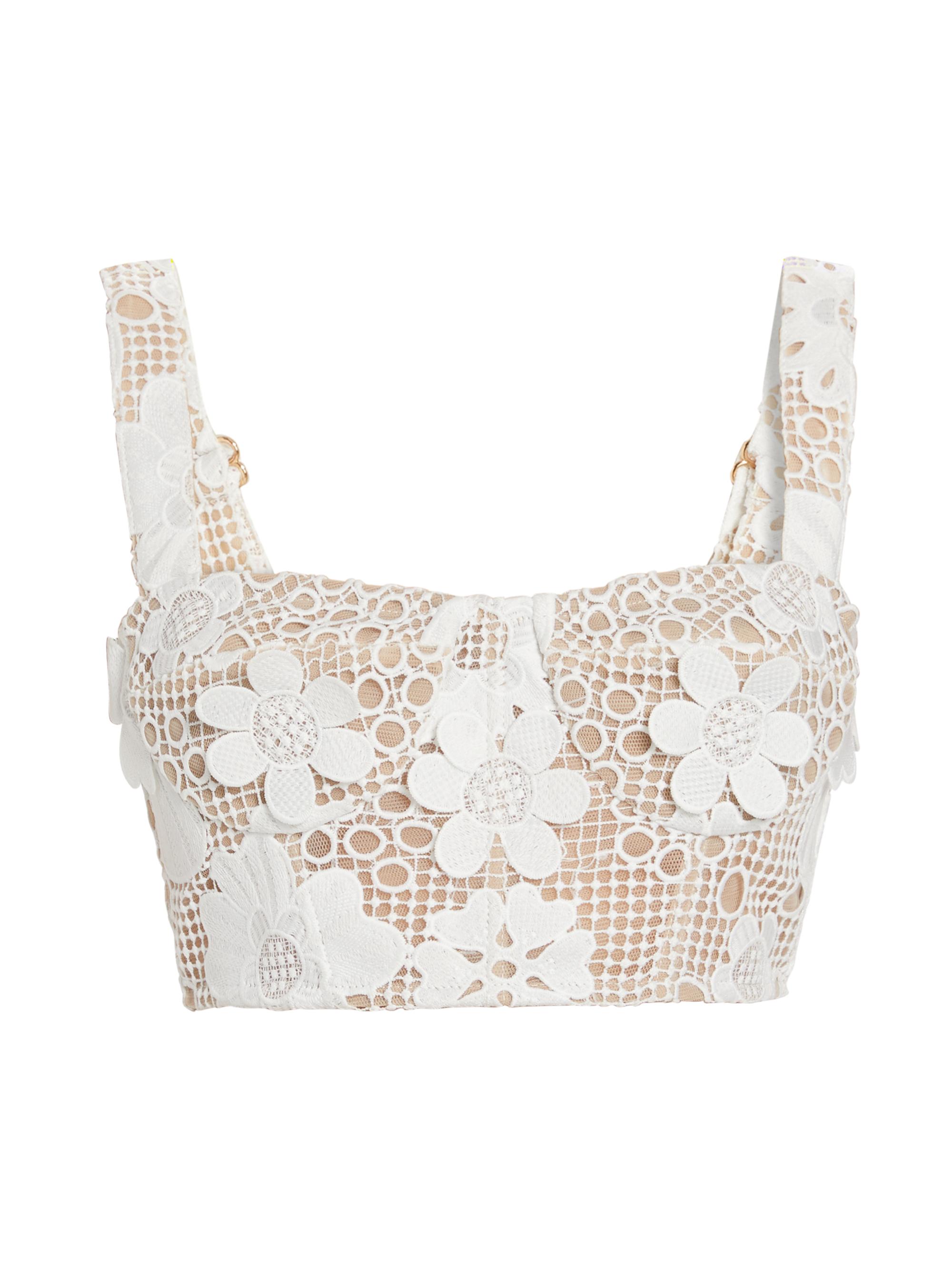 Bronx and Banco Women's Emerie Floral Crop Top - White
