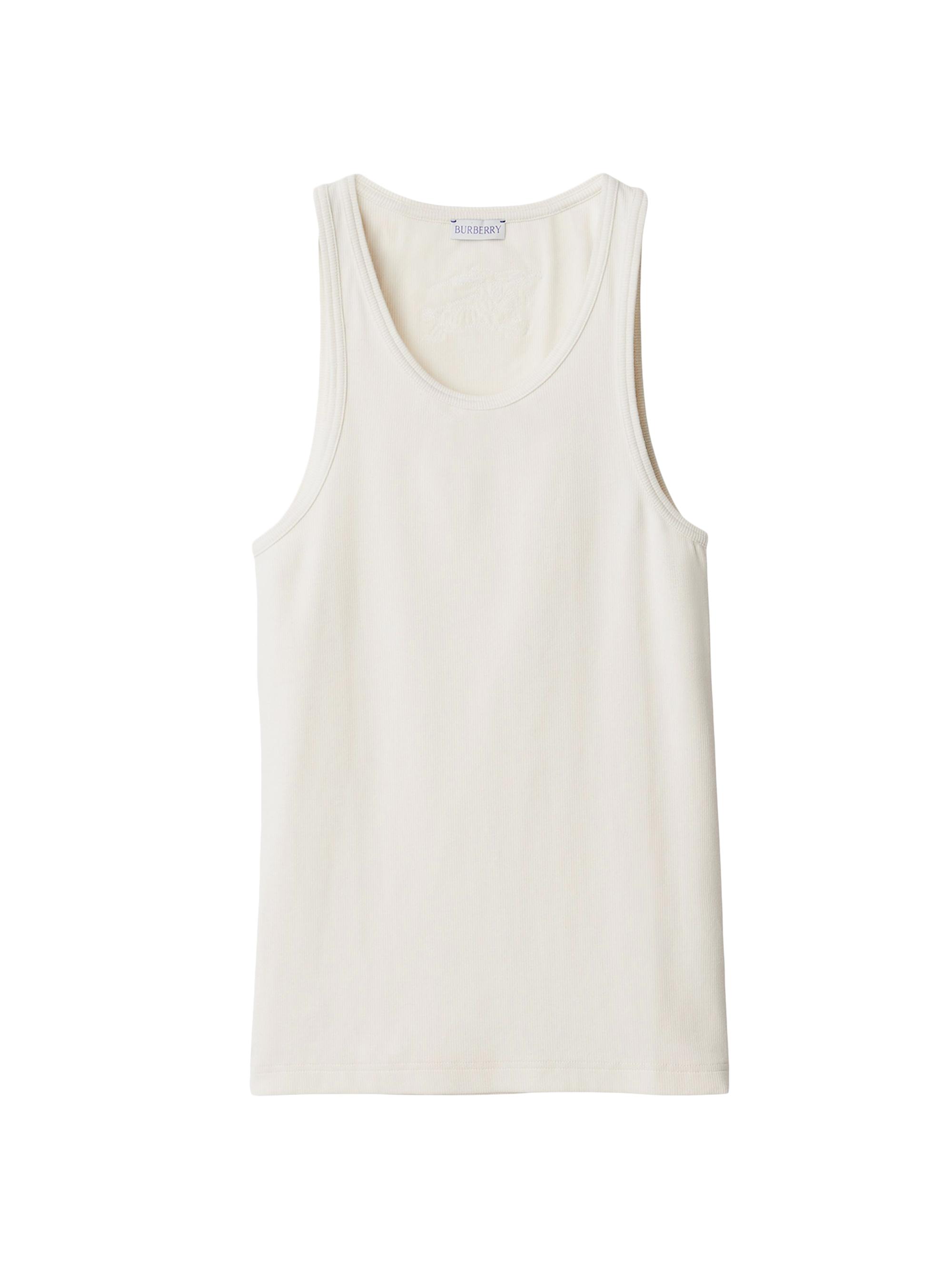 Burberry Men's Logo Cotton Sleeveless T-Shirt - Salt