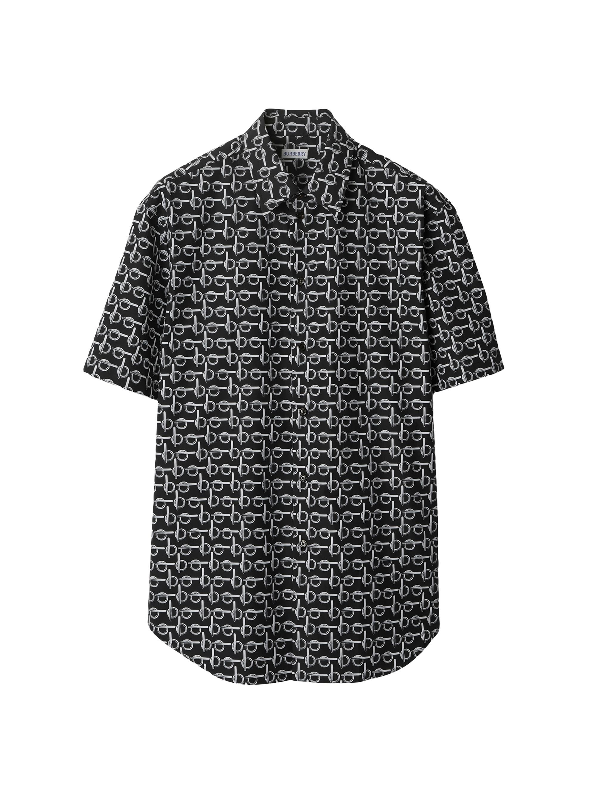 Burberry Men's Horsebit Cotton Shirt - Silver Black