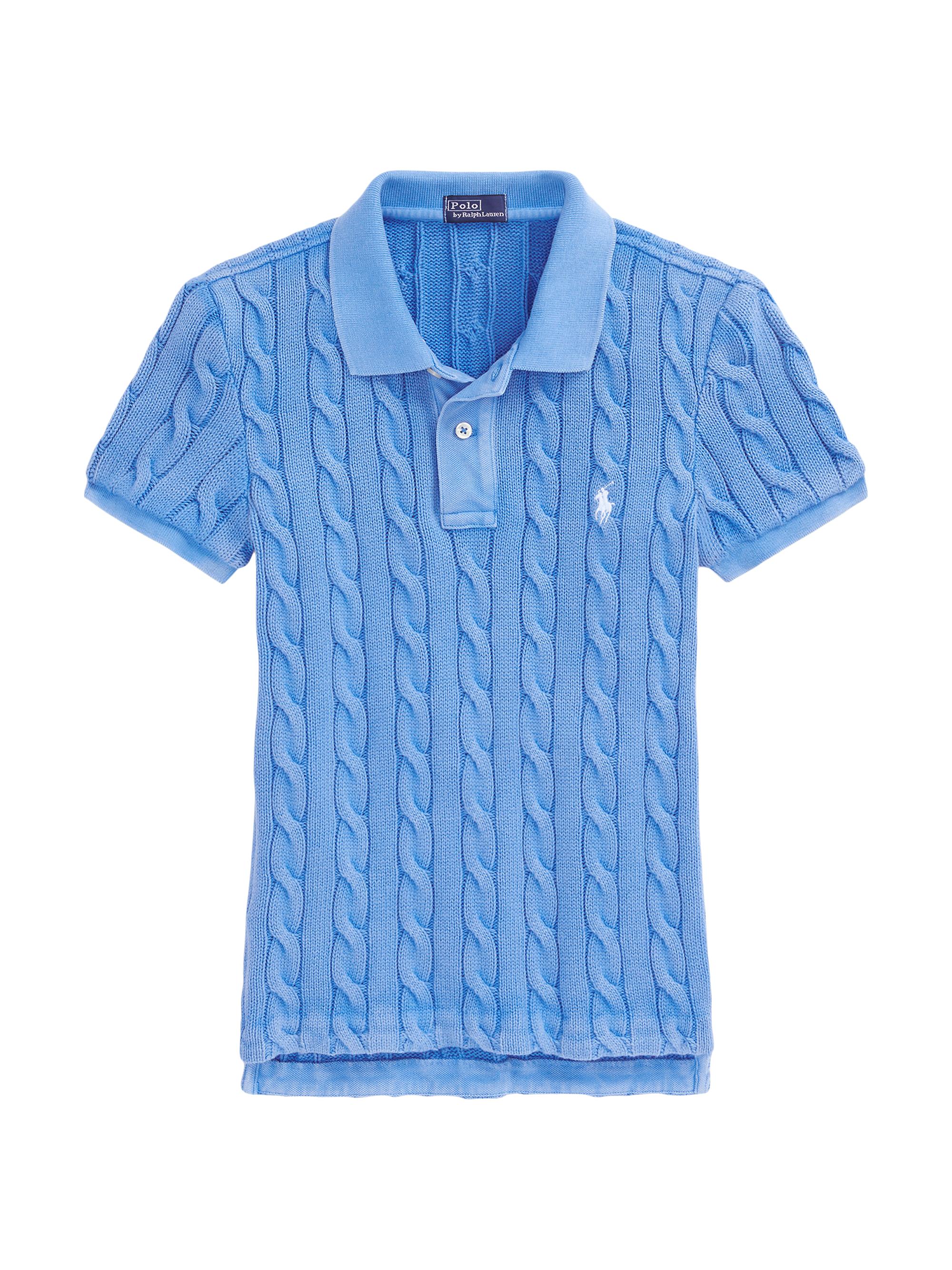 Polo Ralph Lauren Cable-Knit Polo Tee | Saks Fifth Avenue