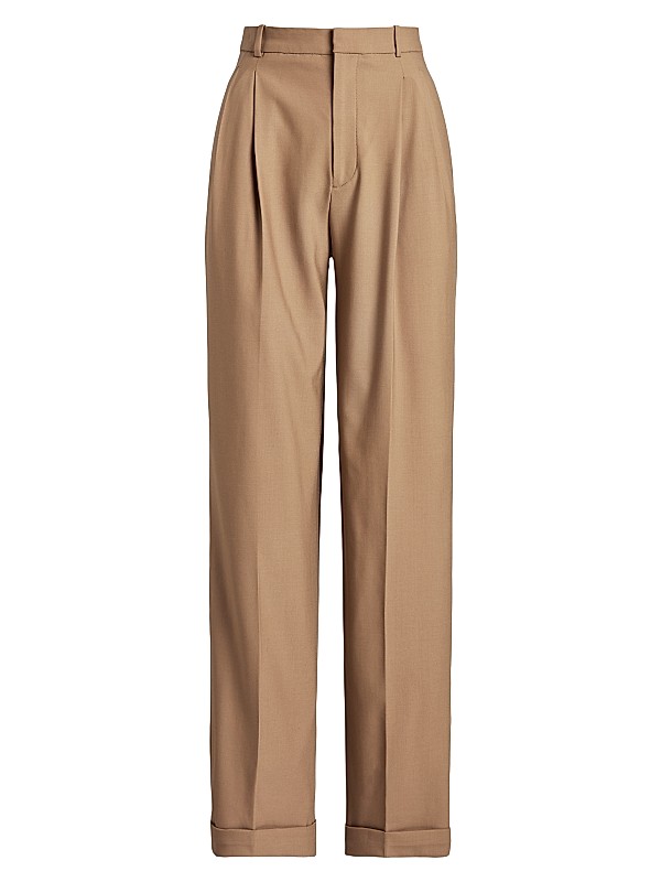 Shop Polo Ralph Lauren Wool Pleated Wide-Leg Pants | Saks Shop Polo Ralph Lauren Wool Pleated Wide-Leg Pants | Saks