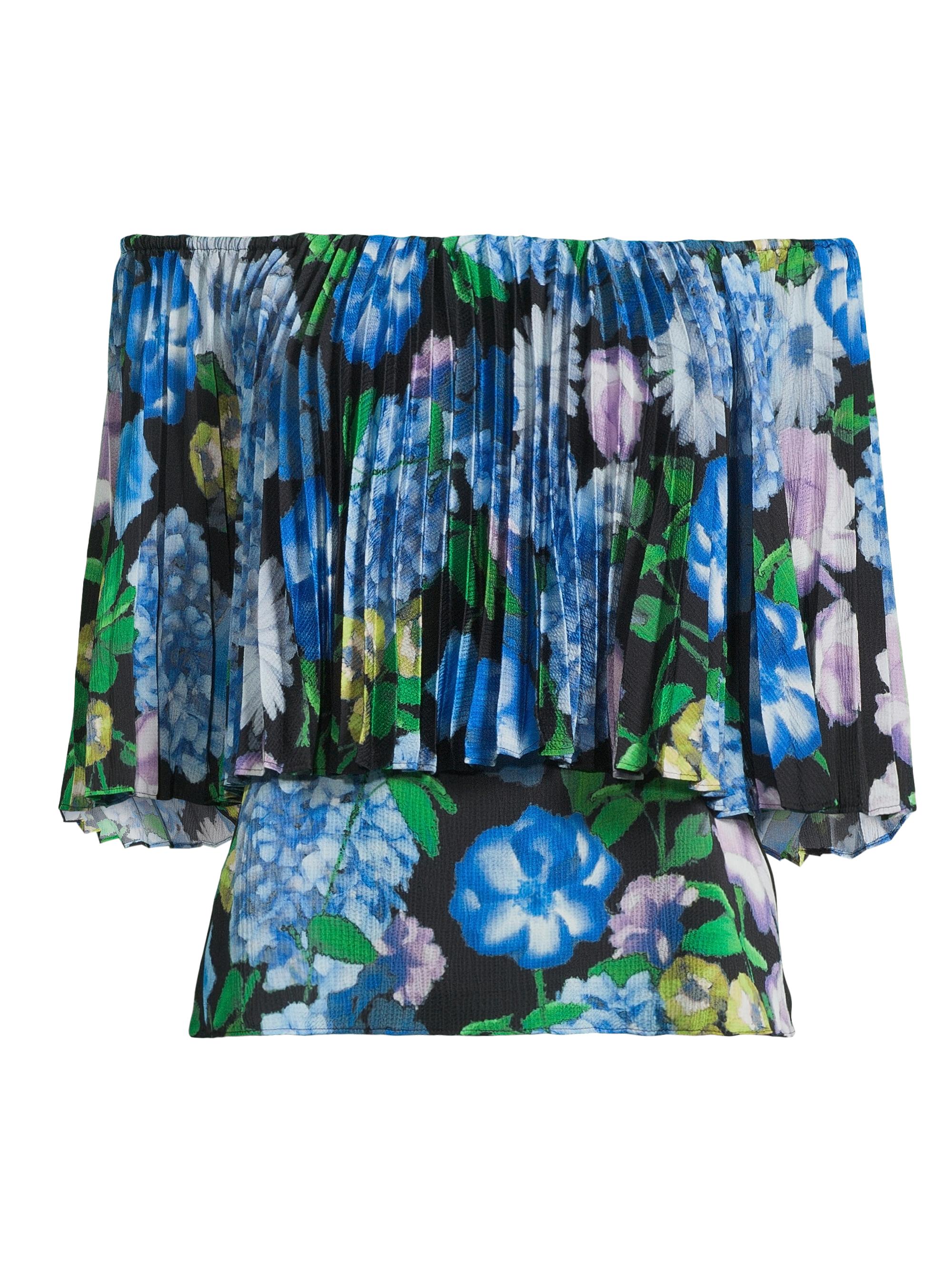 Ungaro Women's Carol Floral Pleated Off-the-Shoulder Blouse - Teal Multi