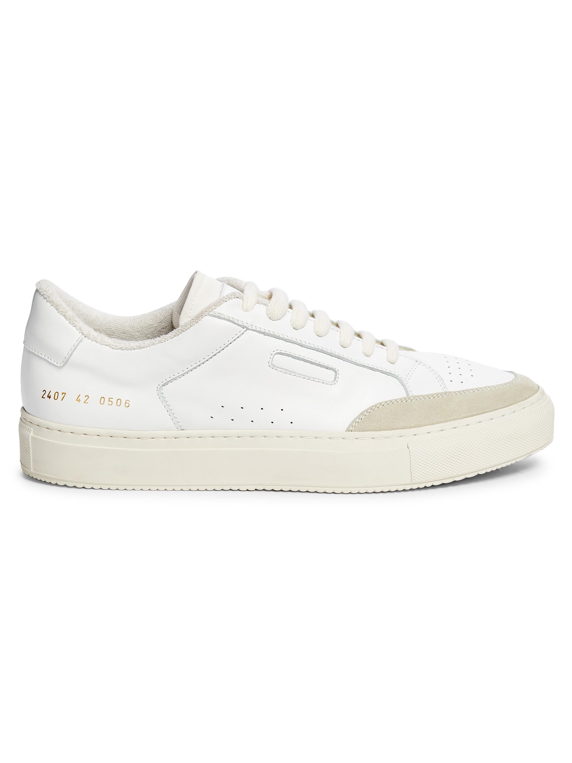 Common Projects Men's Tennis Pro Leather Low-Top Sneakers - White