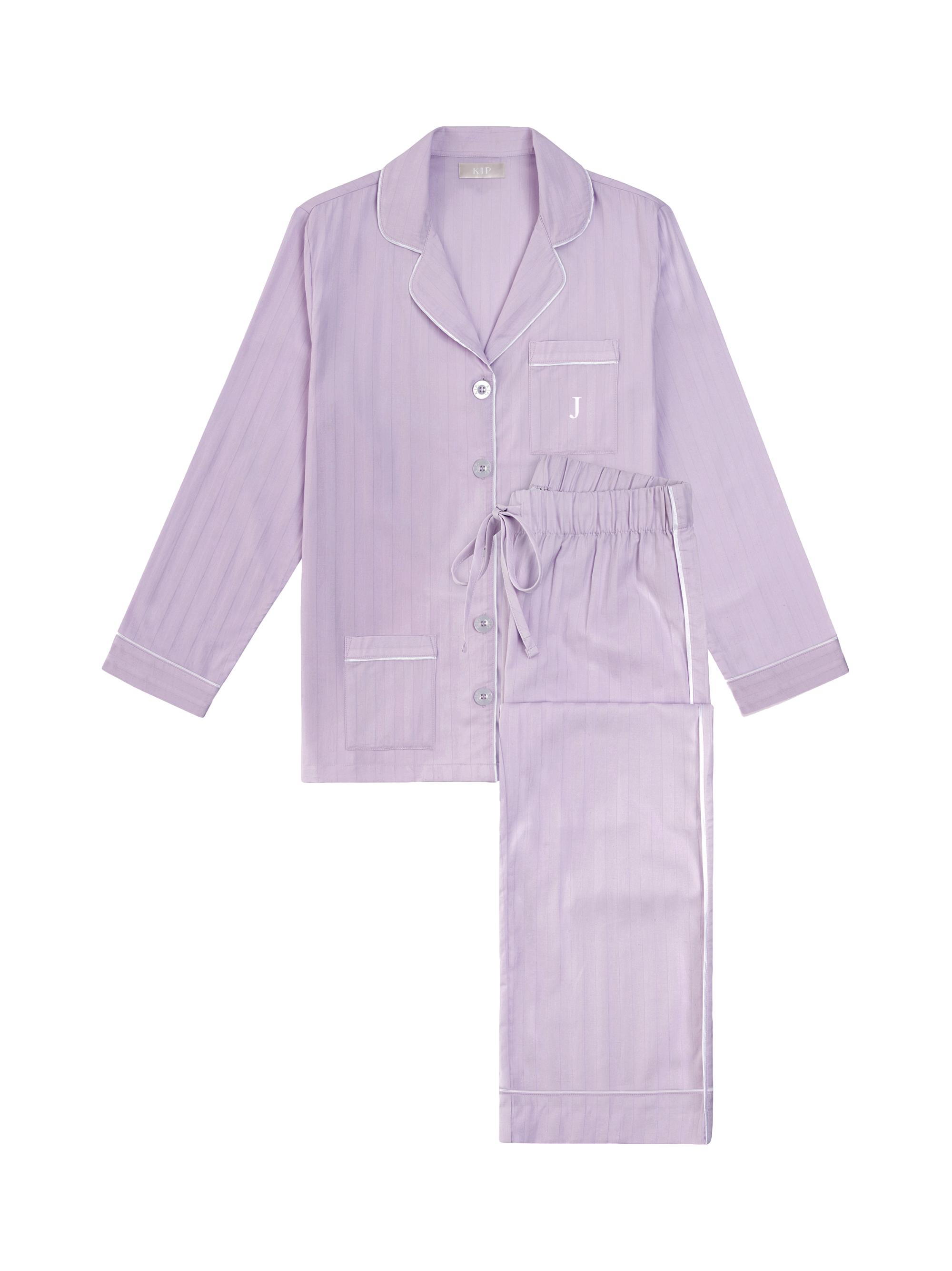 KIP. Women's Monogrammed Premium Cotton Collection Pajama Set - Initial J