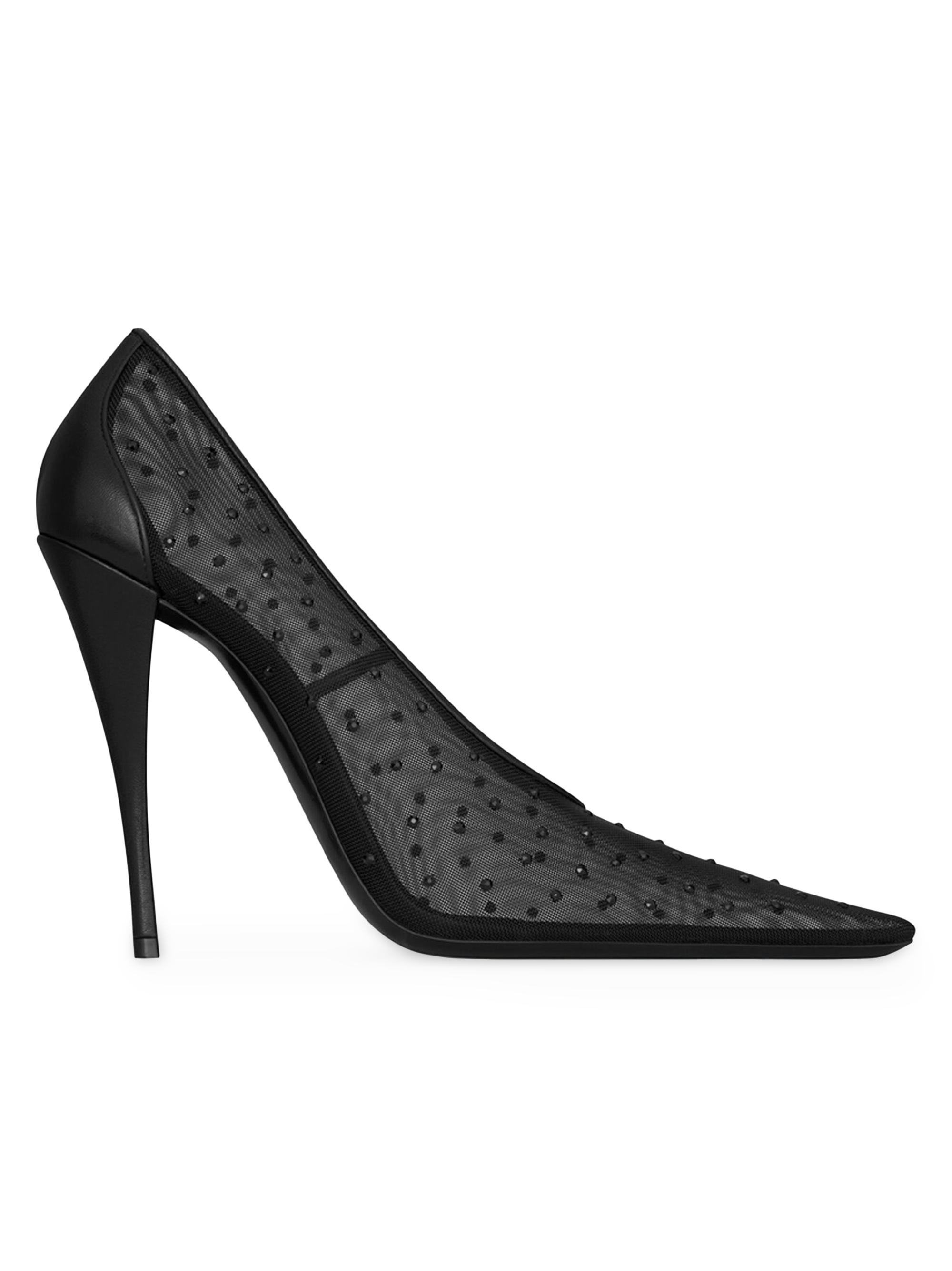 Champagne Pumps In Rhinestone Mesh