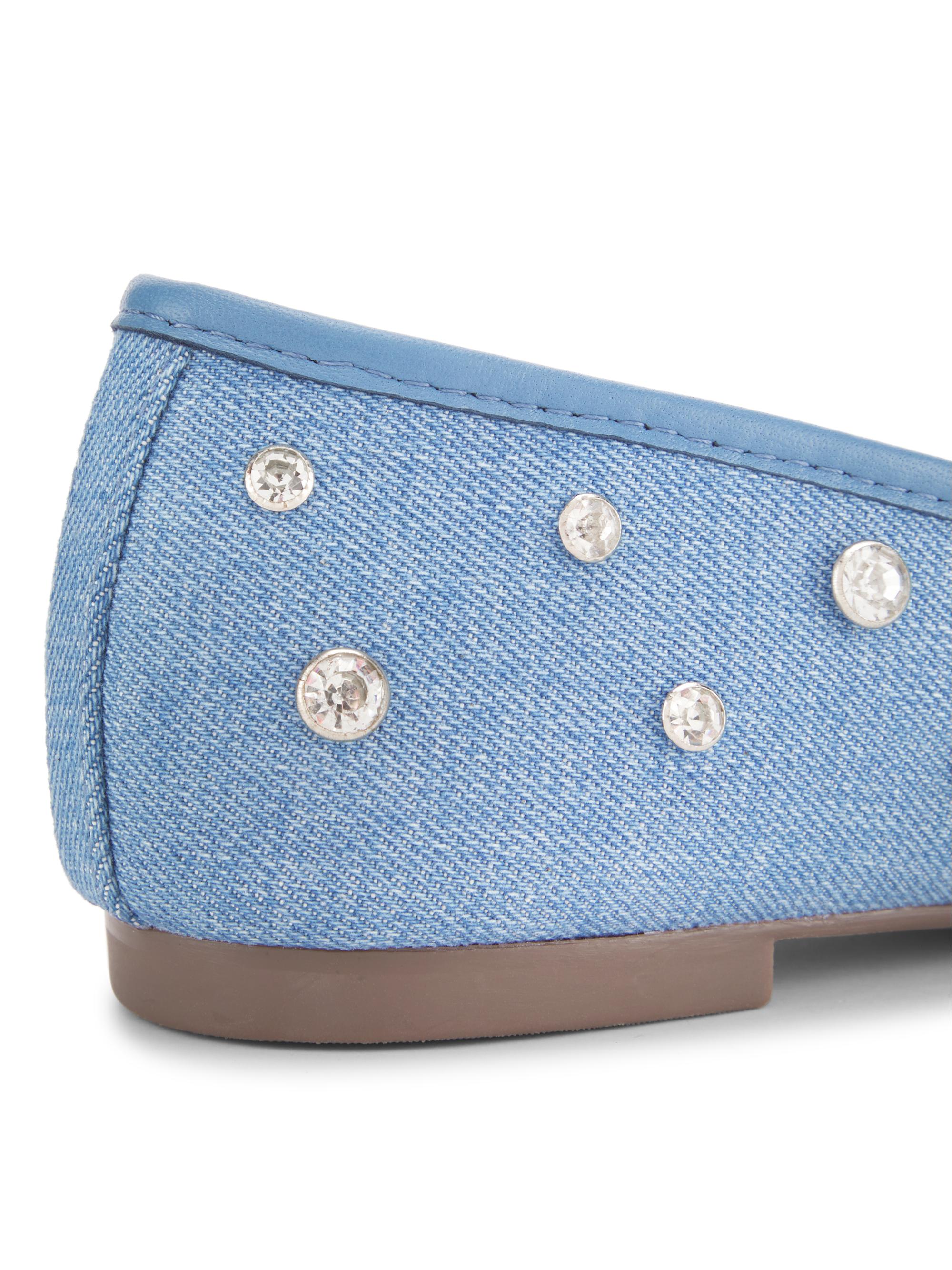 Schutz Arissa Shine Embellished Denim Ballet Flats | Saks Fifth Avenue