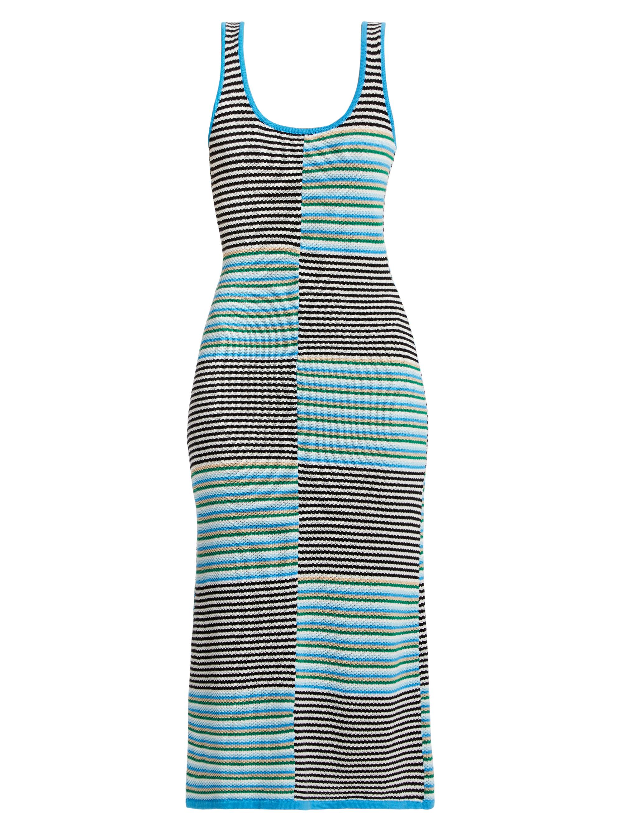 Figue Women's Laurel Mixed-Stripe Midi-Dress - Patchwork Multi Green