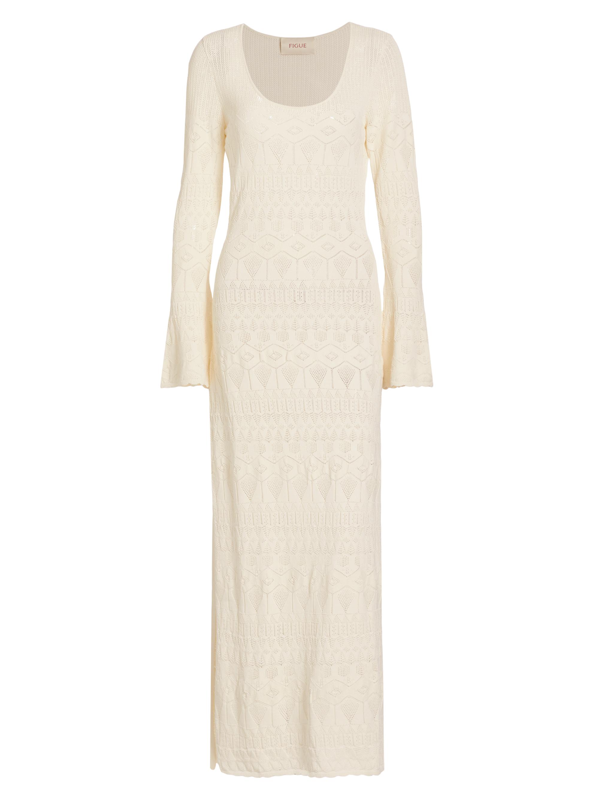Figue Women's Amanda Pointelle-Knit Dress - Chalk
