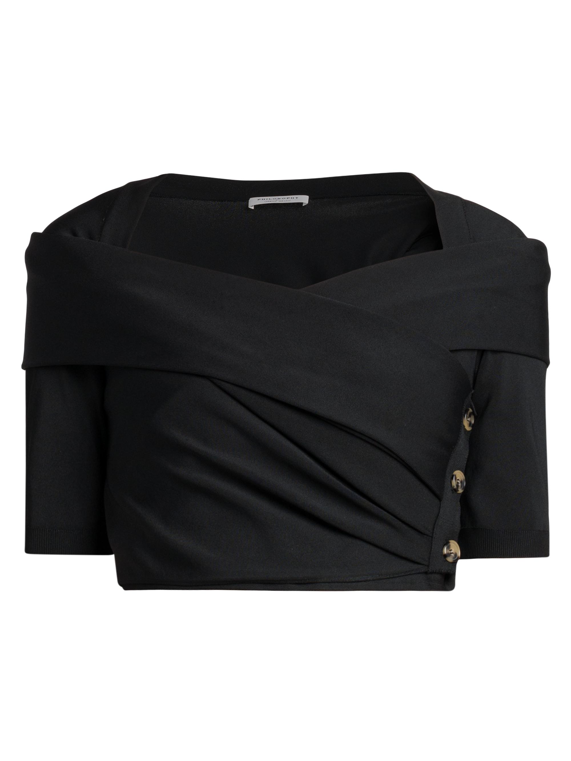 Philosophy di Lorenzo Serafini Women's Stretch Wrap Bodice Top - Dark Brown