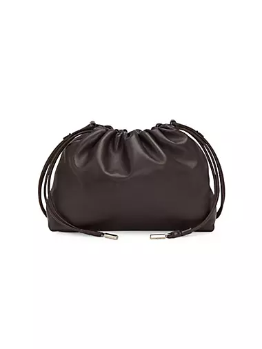 Angy Ruched Leather Shoulder Bag