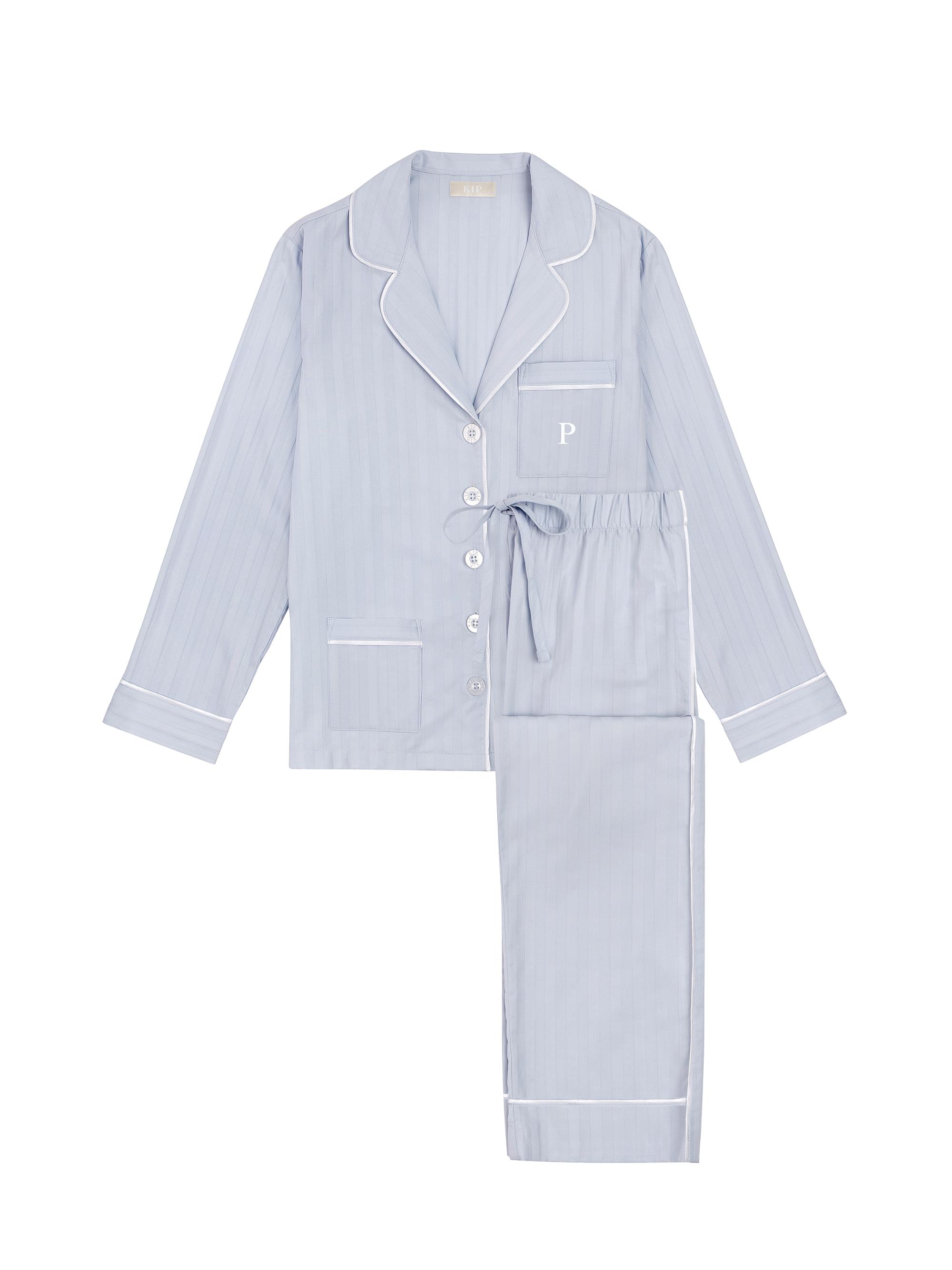 KIP. Women's Monogrammed Premium Cotton Collection Pajama Set - Initial P