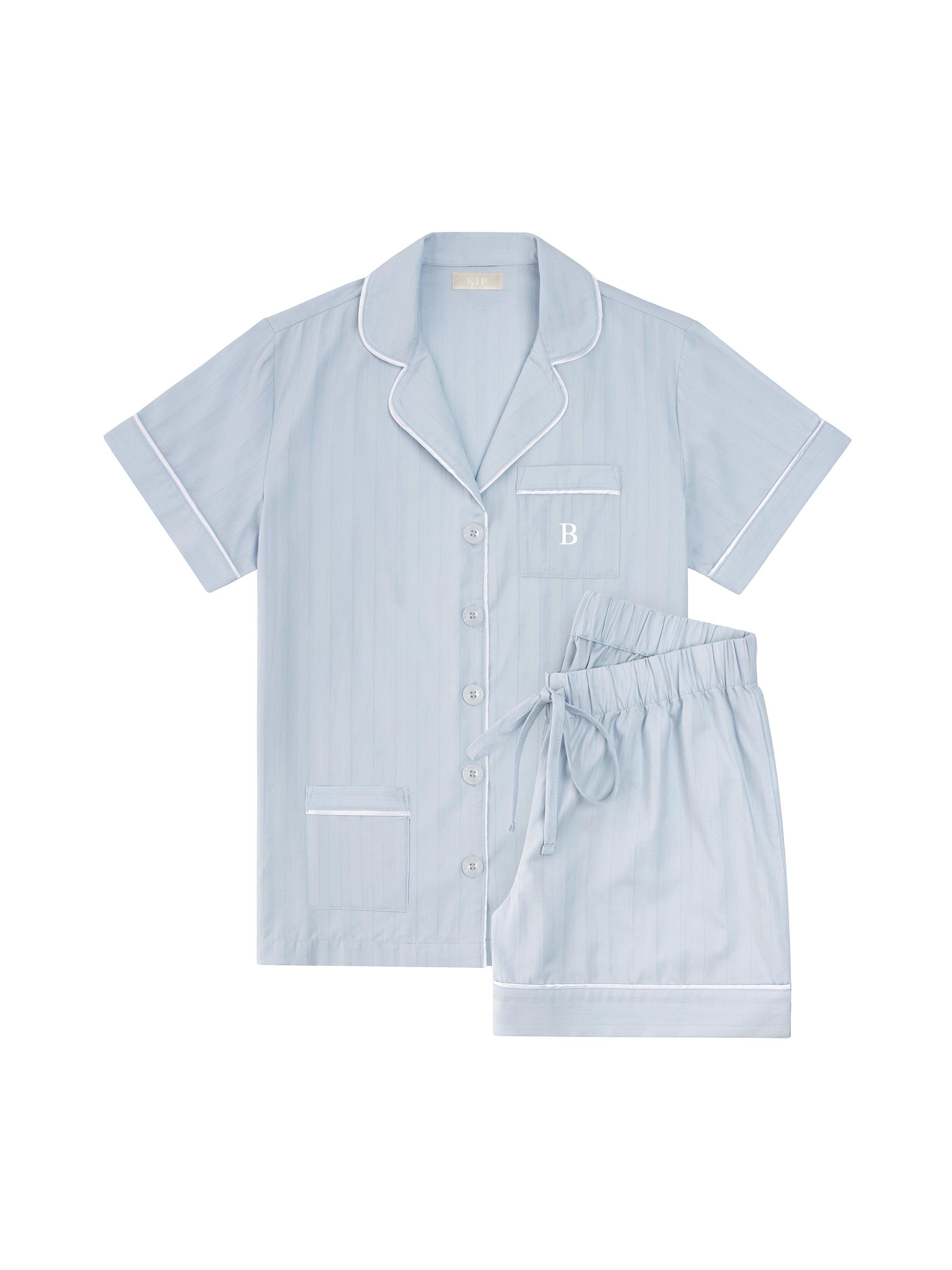 KIP. Women's Monogrammed Premium Cotton Collection Short Pajama Set - Initial B