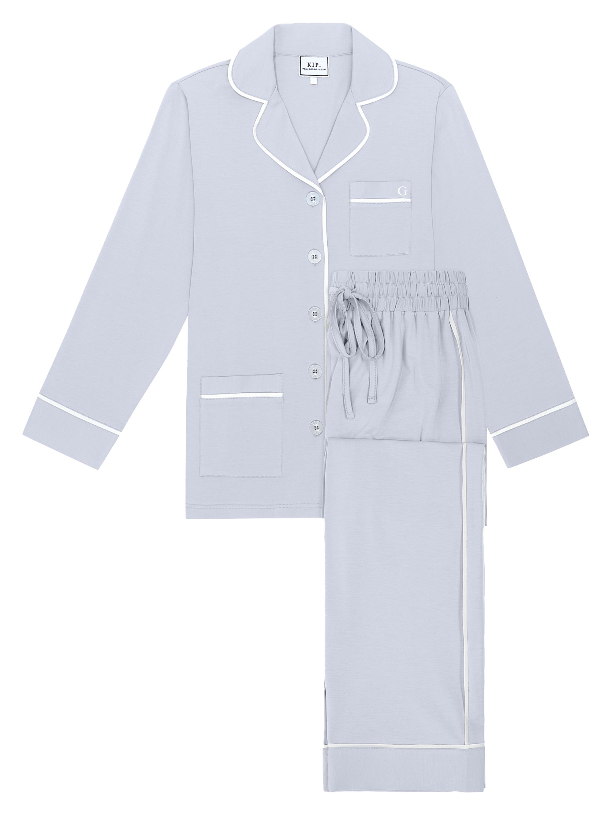 KIP. Women's Monogrammed Cotton-Blend Pajama Set - Initial G