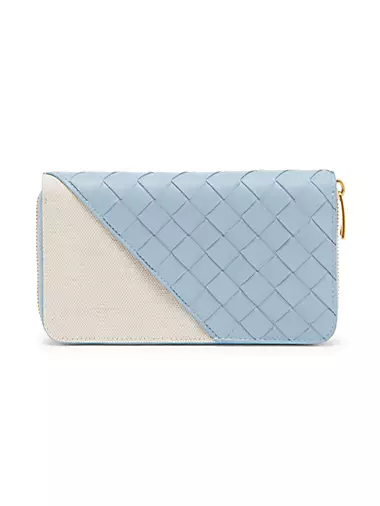 Intrecciato Diagonal Leather Wallet