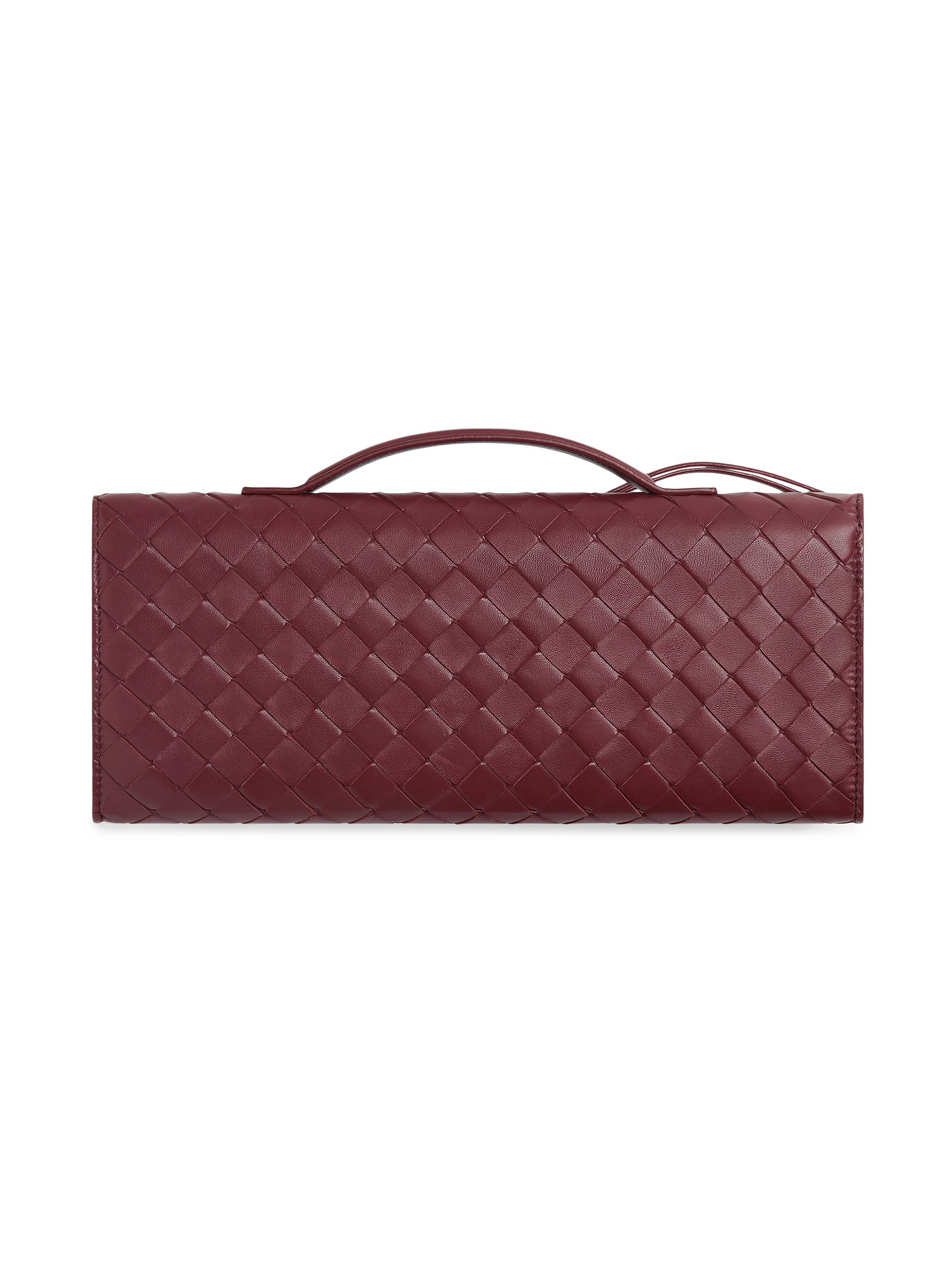 Bottega Veneta Andiamo Intrecciato Leather Top-Handle Clutch