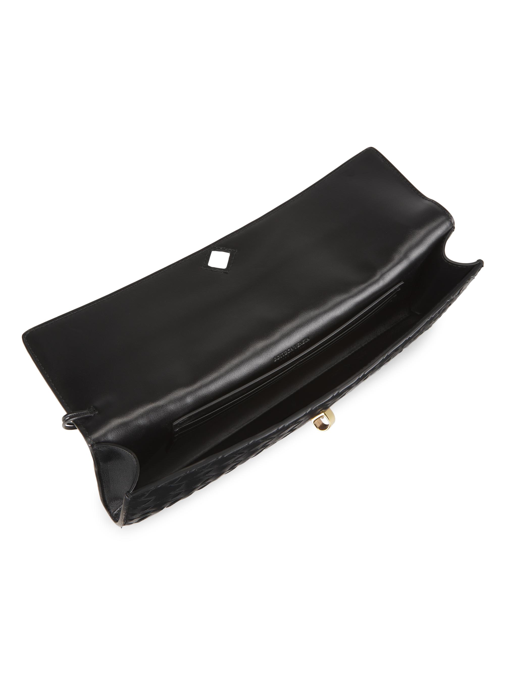 Andiamo Intrecciato Leather Top-Handle Clutch