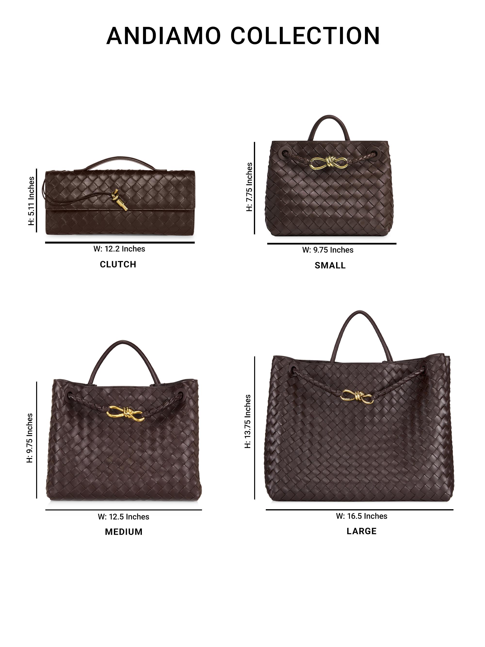 Andiamo Intrecciato Leather Top-Handle Clutch