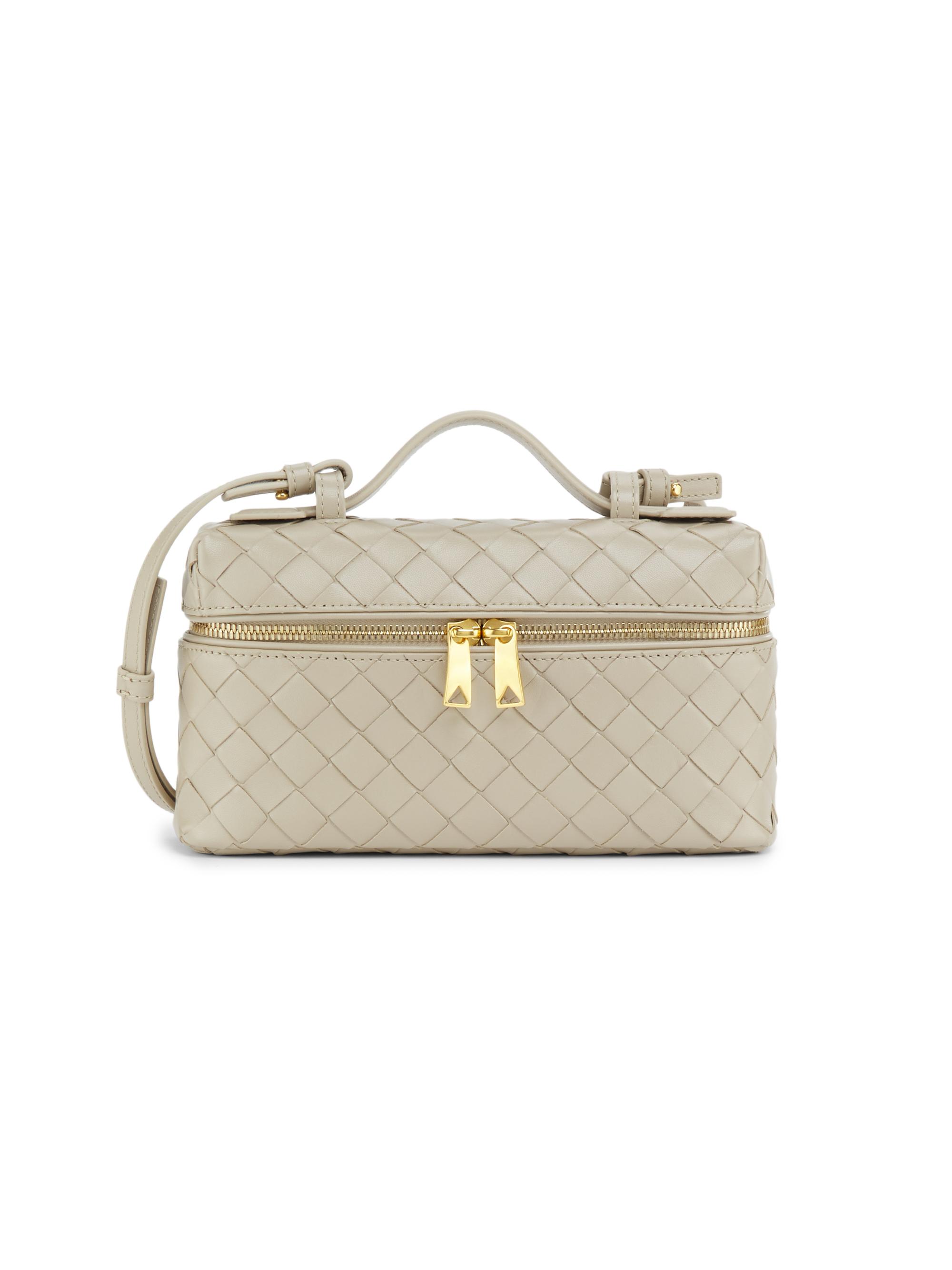 Bottega Veneta Women's Bang Bang Intrecciato Leather Crossbody Vanity Case Bag - Ecru