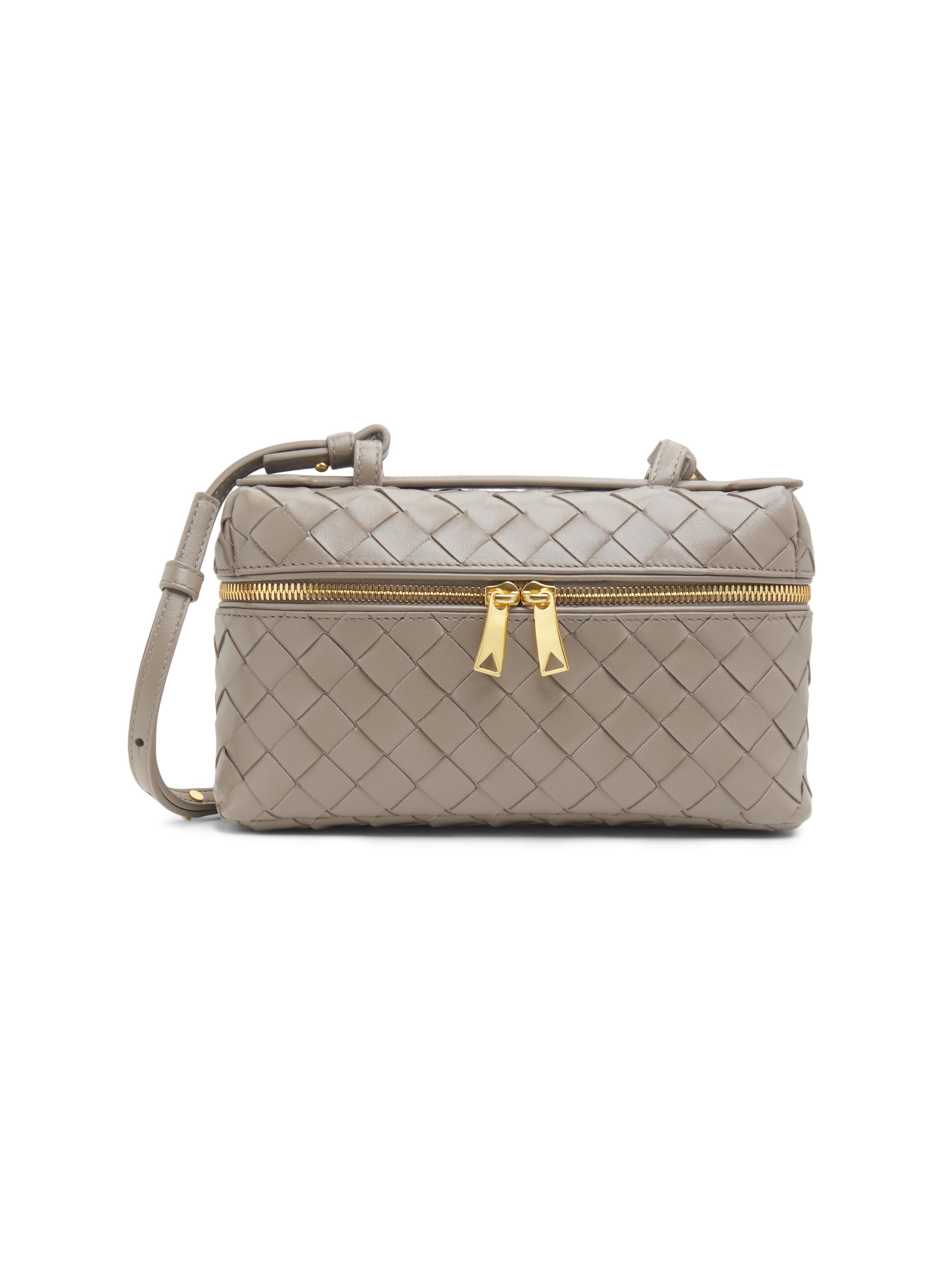 Bottega Veneta Women's Bang Bang Intrecciato Leather Crossbody Vanity Case Bag - Limestone Gold