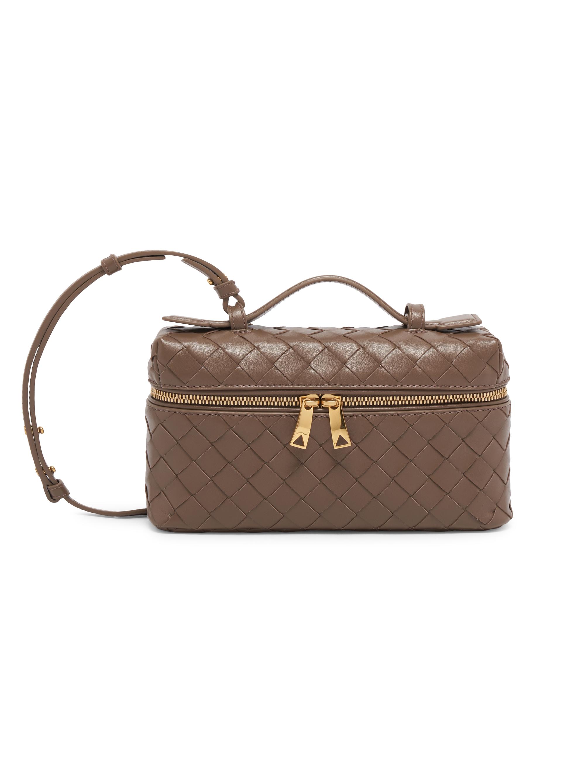 Bottega Veneta Women's Bang Bang Intrecciato Leather Crossbody Vanity Case Bag - Pinecone