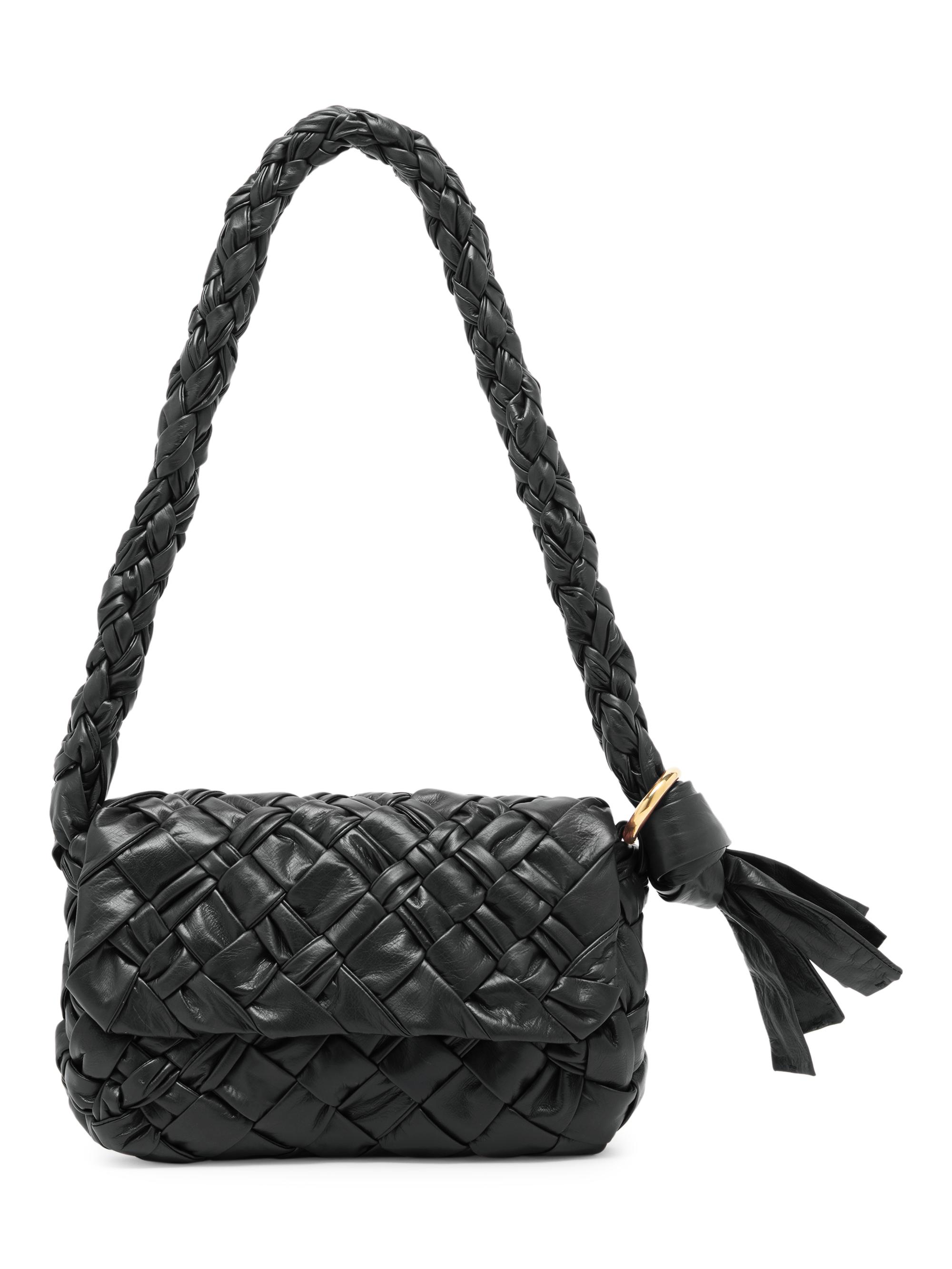 Bottega Veneta Women's Città Intrecciato Leather Shoulder Bag - Black