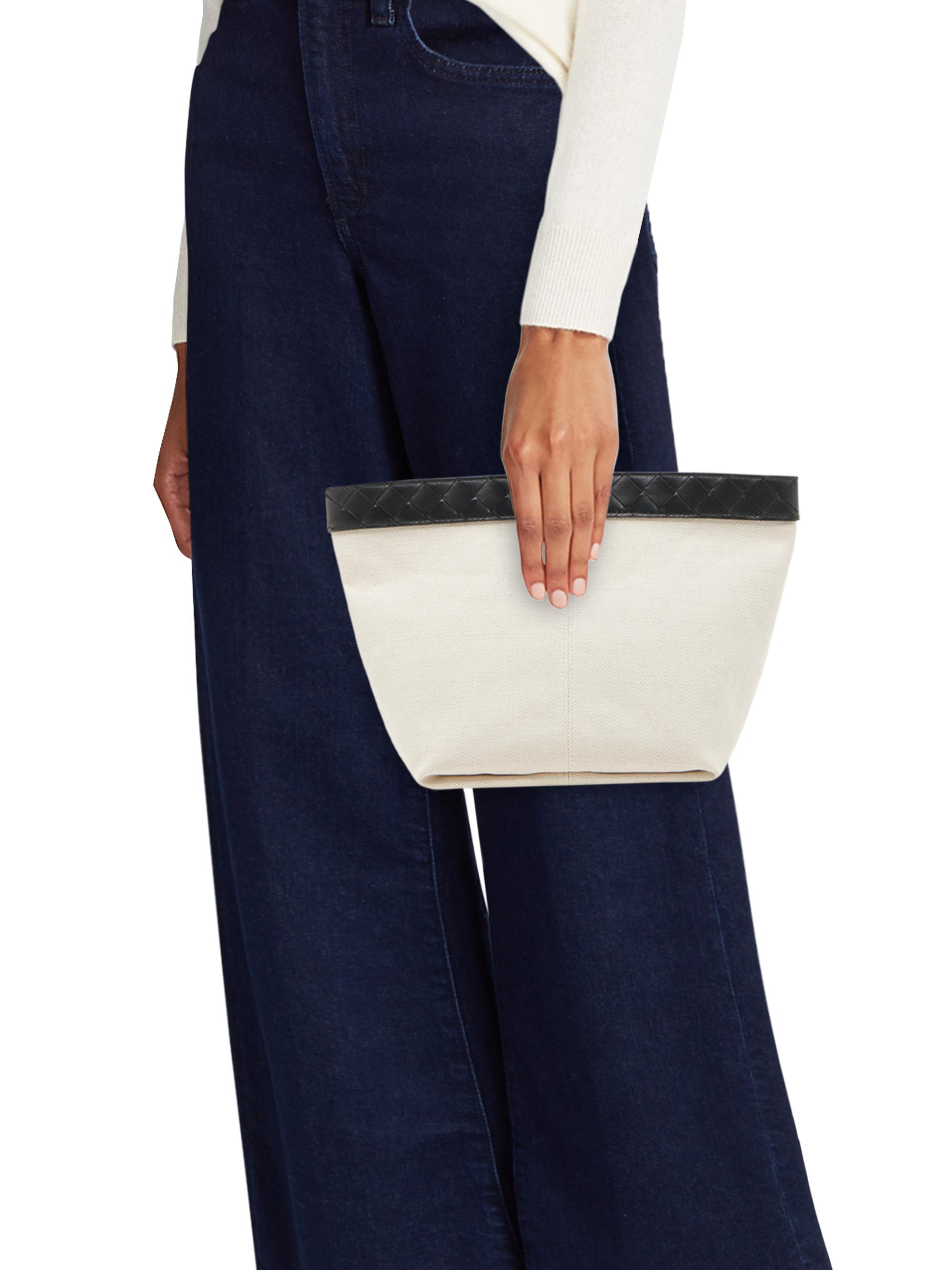 Bottega Veneta Medium Prism Canvas & Leather Pouch | Saks