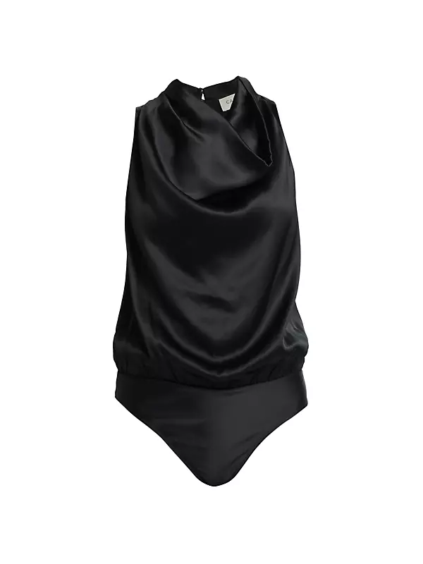 Silk bodysuit in black - Ferragamo
