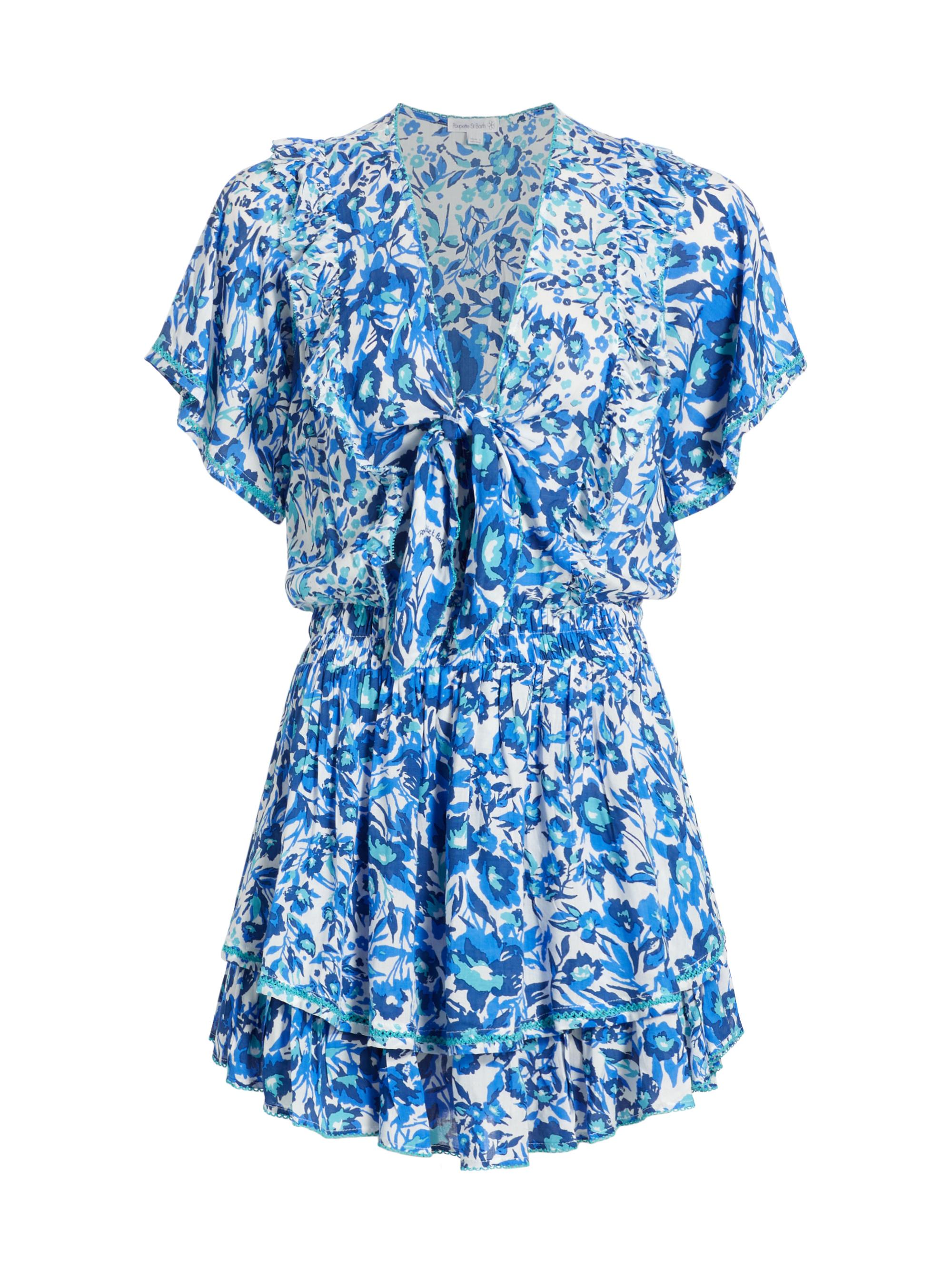 Poupette St Barth Women's Alyson Floral Minidress - Blue Nuances