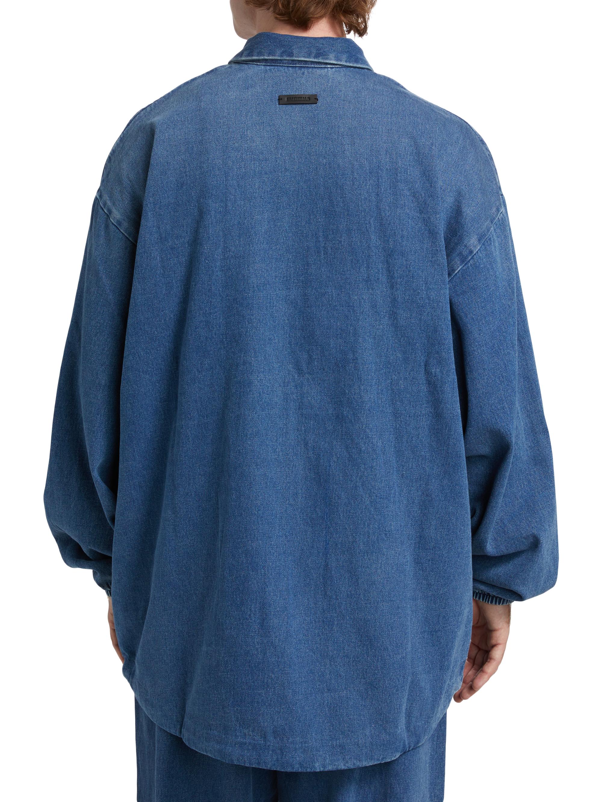 Shop Fear of God Essentials Logo Patch Denim Overshirt | Saks 