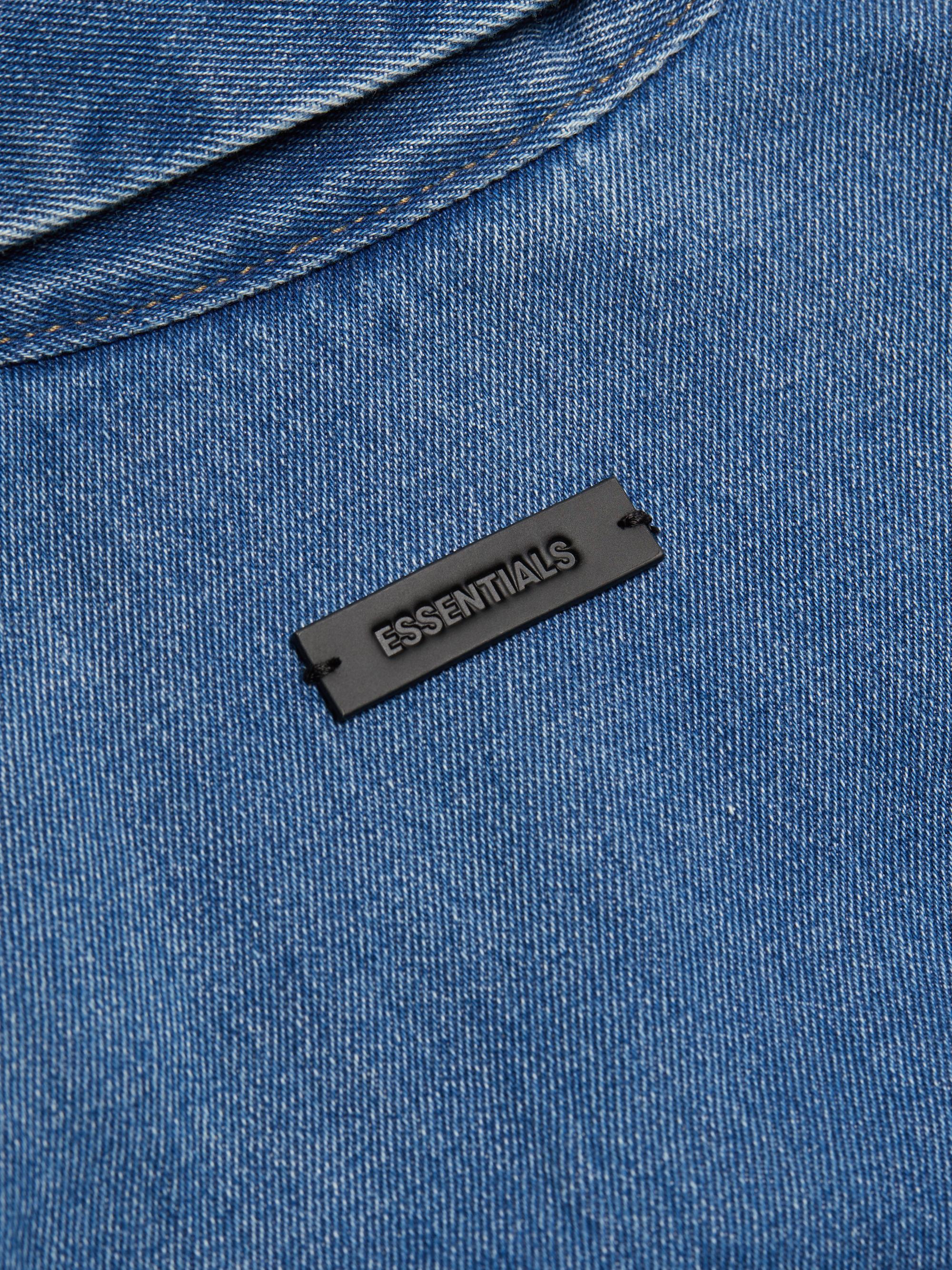 Fear of God Essentials Men's Logo Patch Denim Overshirt - Medium Wash