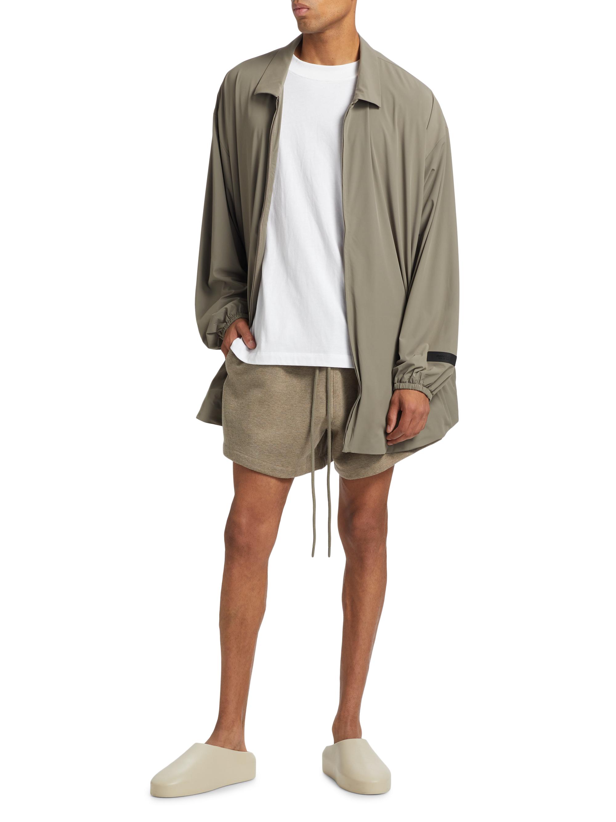 Fear of God Essentials Men's Oversized Zip-Front Overshirt - Dust
