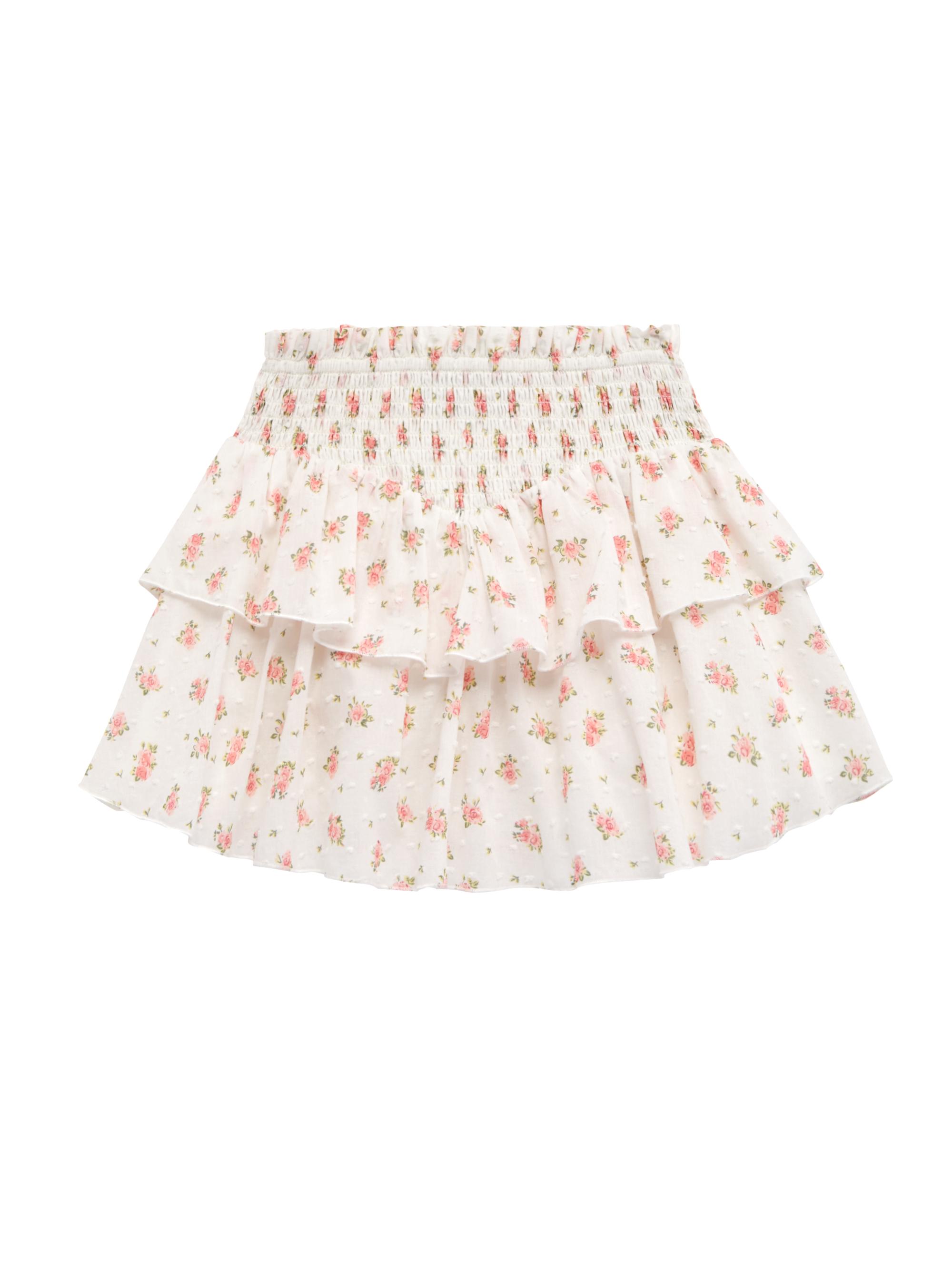 KatieJ NYC Girl's Brooke Floral Tiered Skirt - Vintage Floral